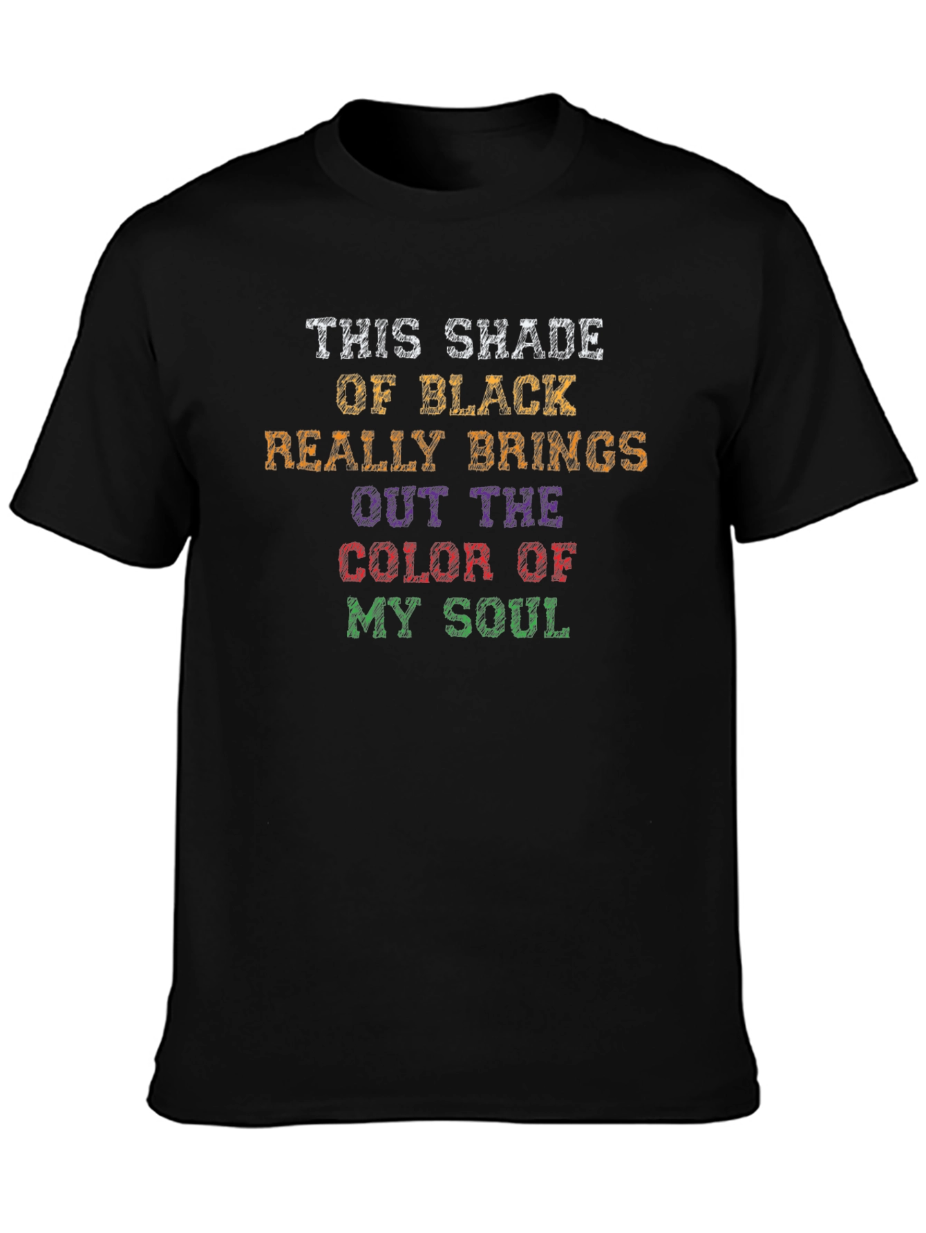 Black Humorous "Color of My Soul" Black T-Shirt view 3
