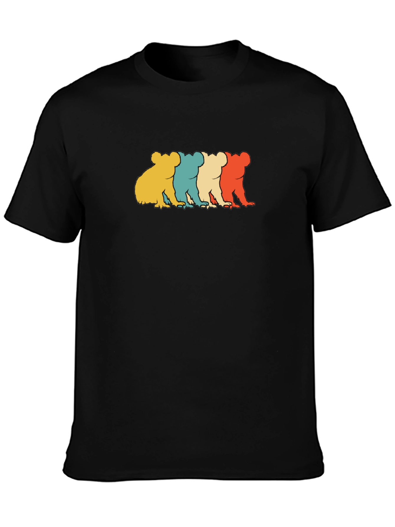 Black Retro Koala T-Shirt - Black Graphic Tee view 3