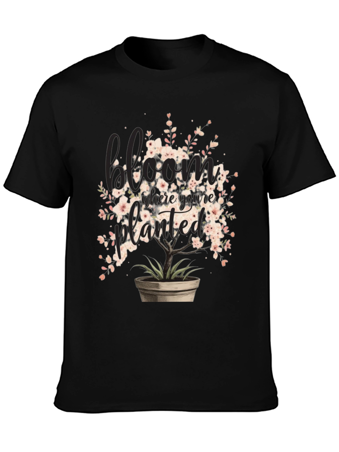 Black Bloom Where You're Planted Graphic Tee view 3