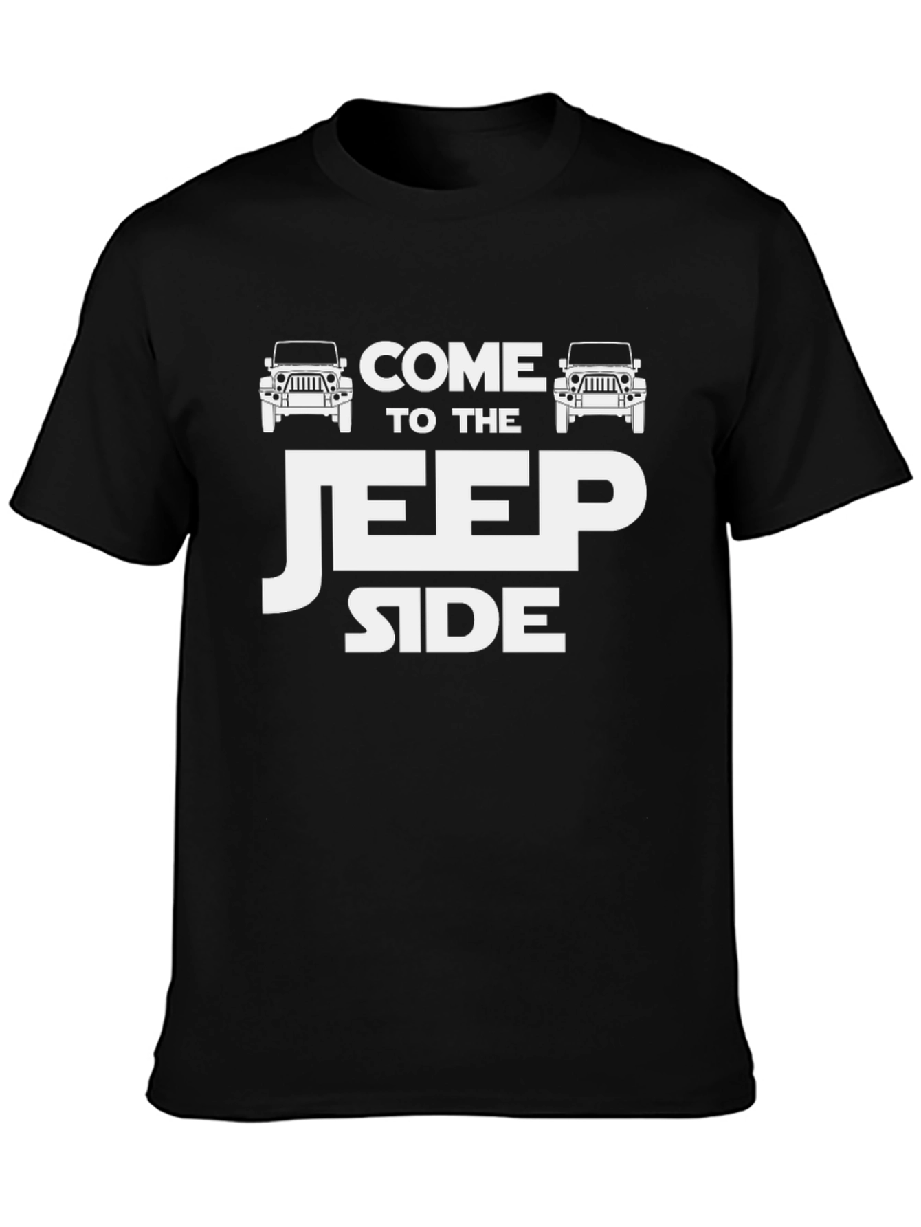 Black Come to the Jeep Side Men's Black T-Shirt view 3