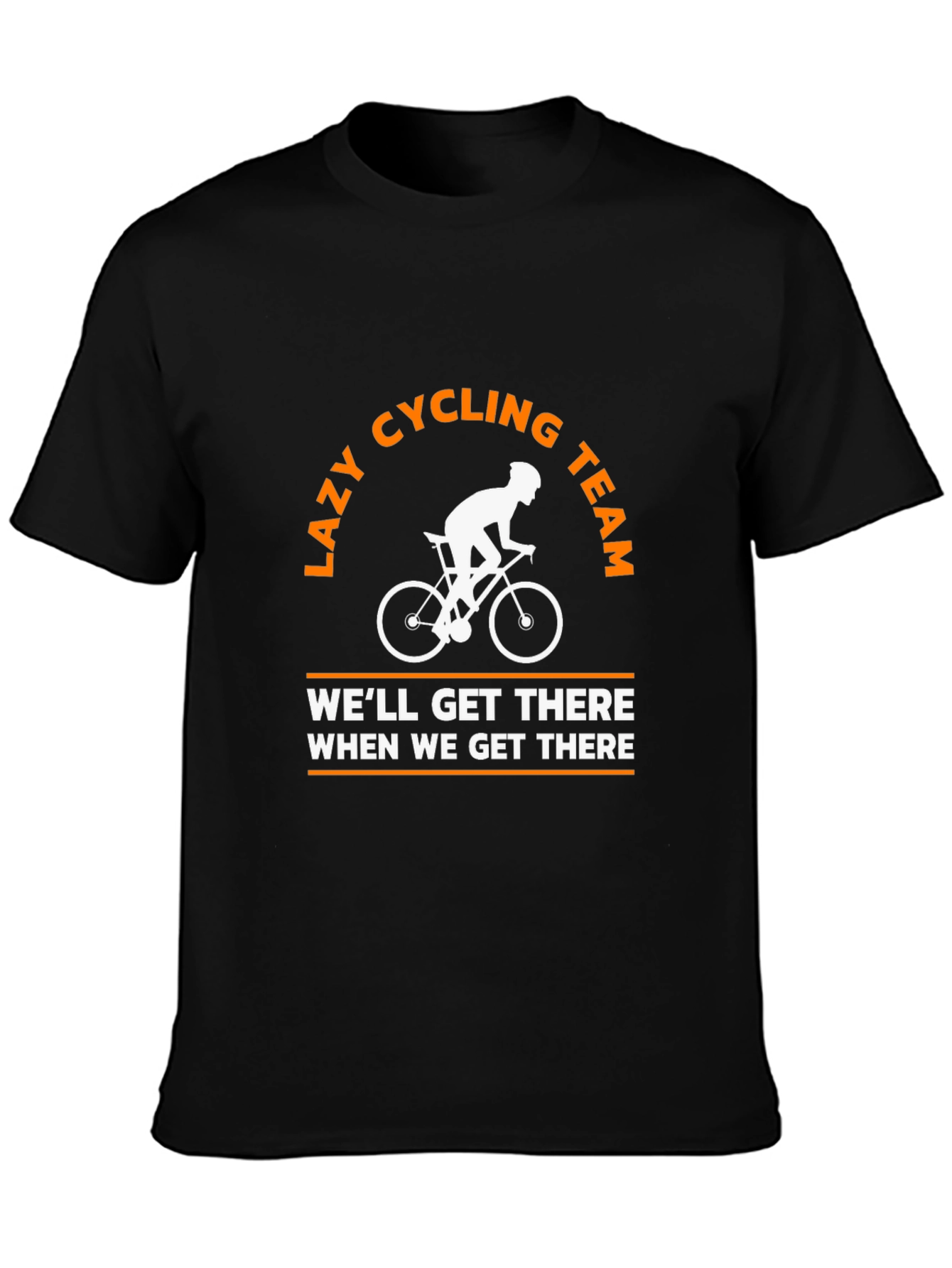 Black Lazy Cycling Team T-Shirt - Funny Cyclist Tee view 3