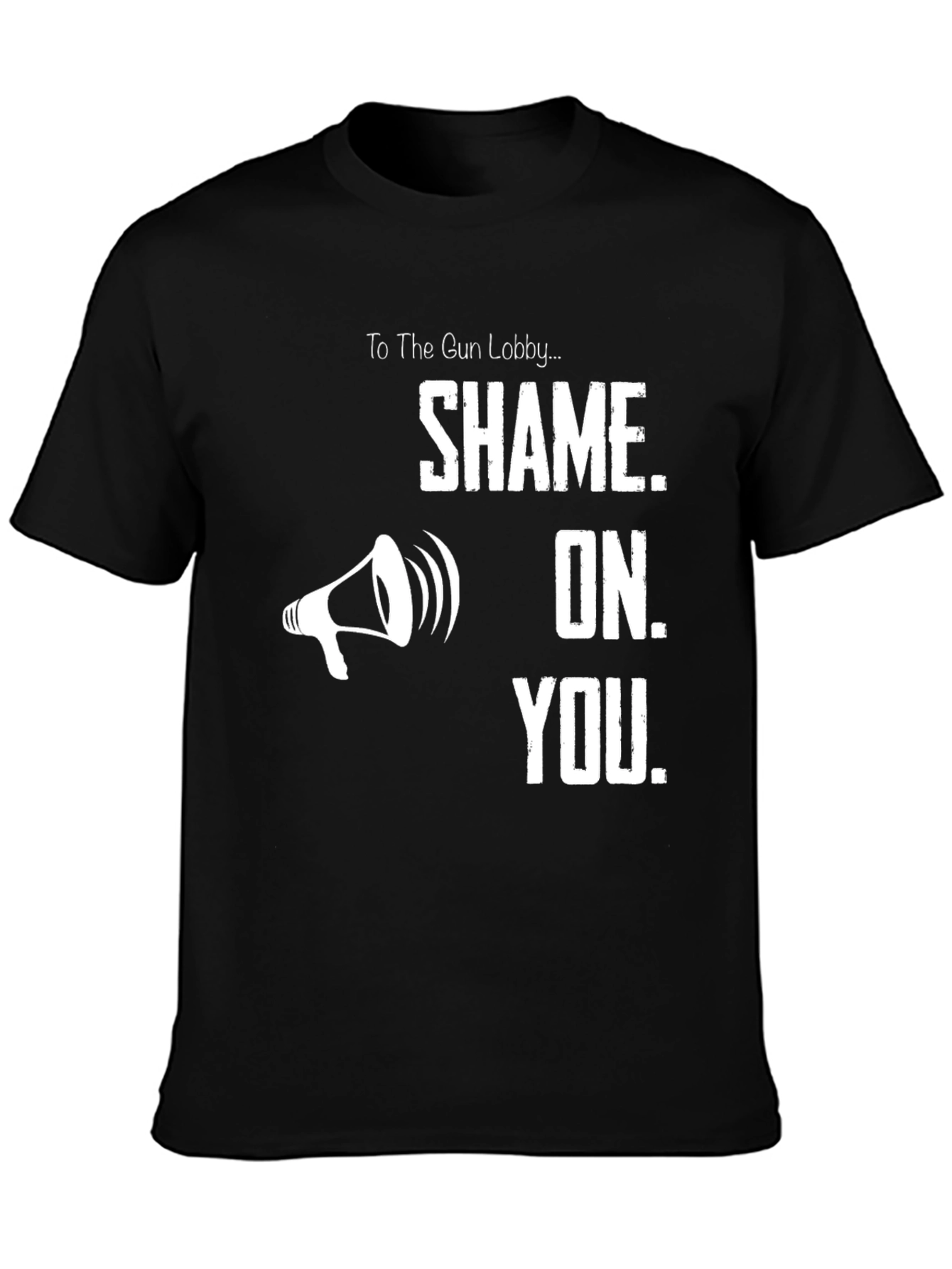 Black Shame On You Graphic T-Shirt view 3