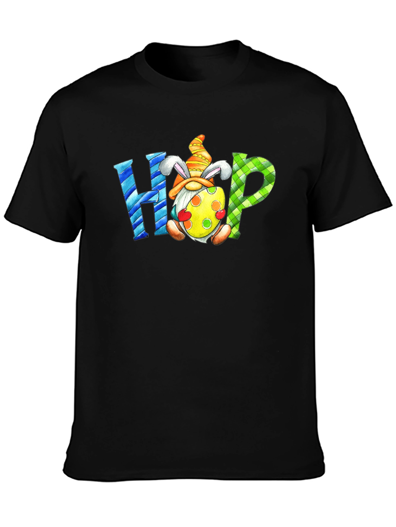 Black Easter Gnome HOP T-Shirt view 3