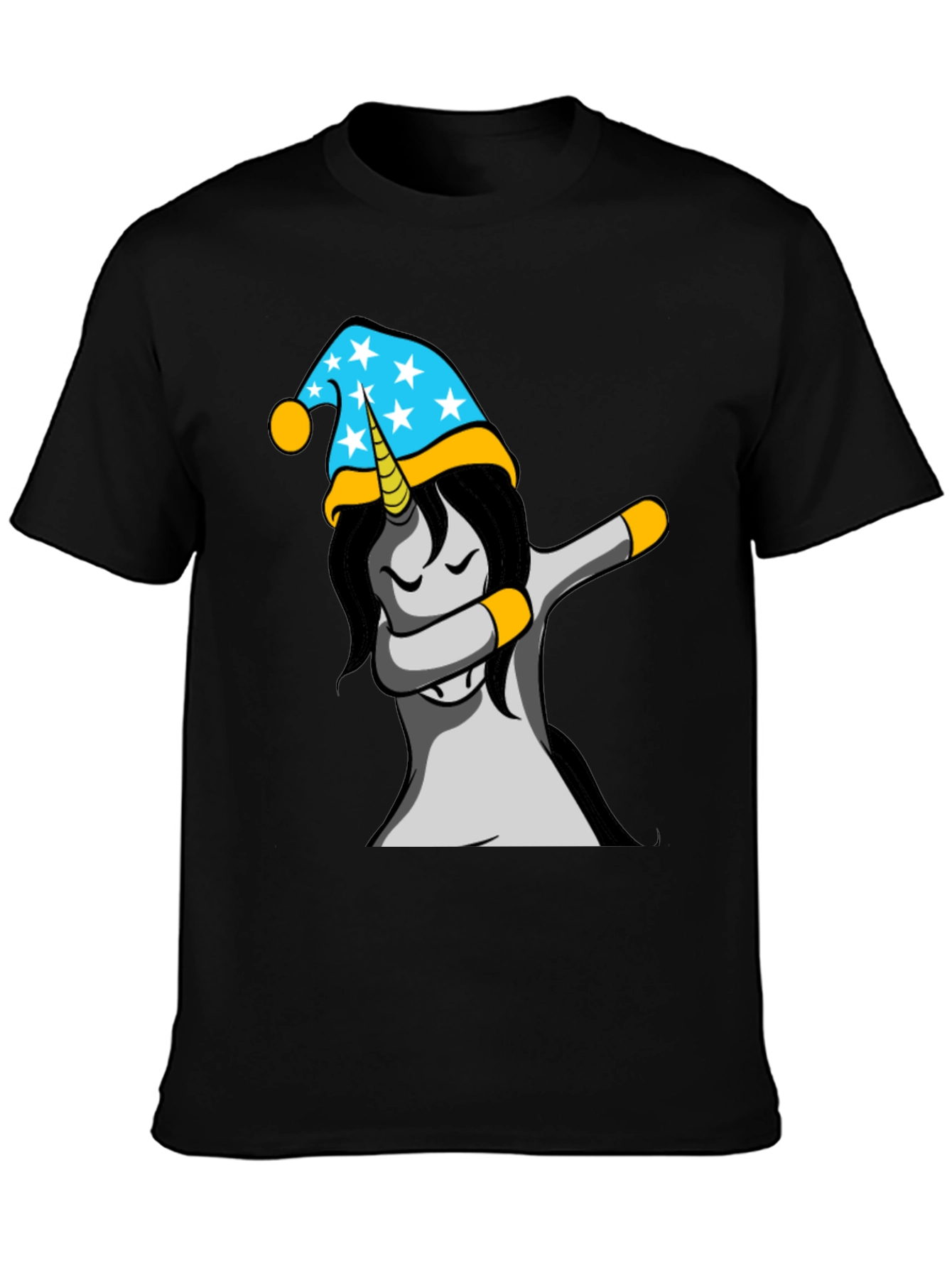 Black Unicorn Dabbing T-Shirt view 3