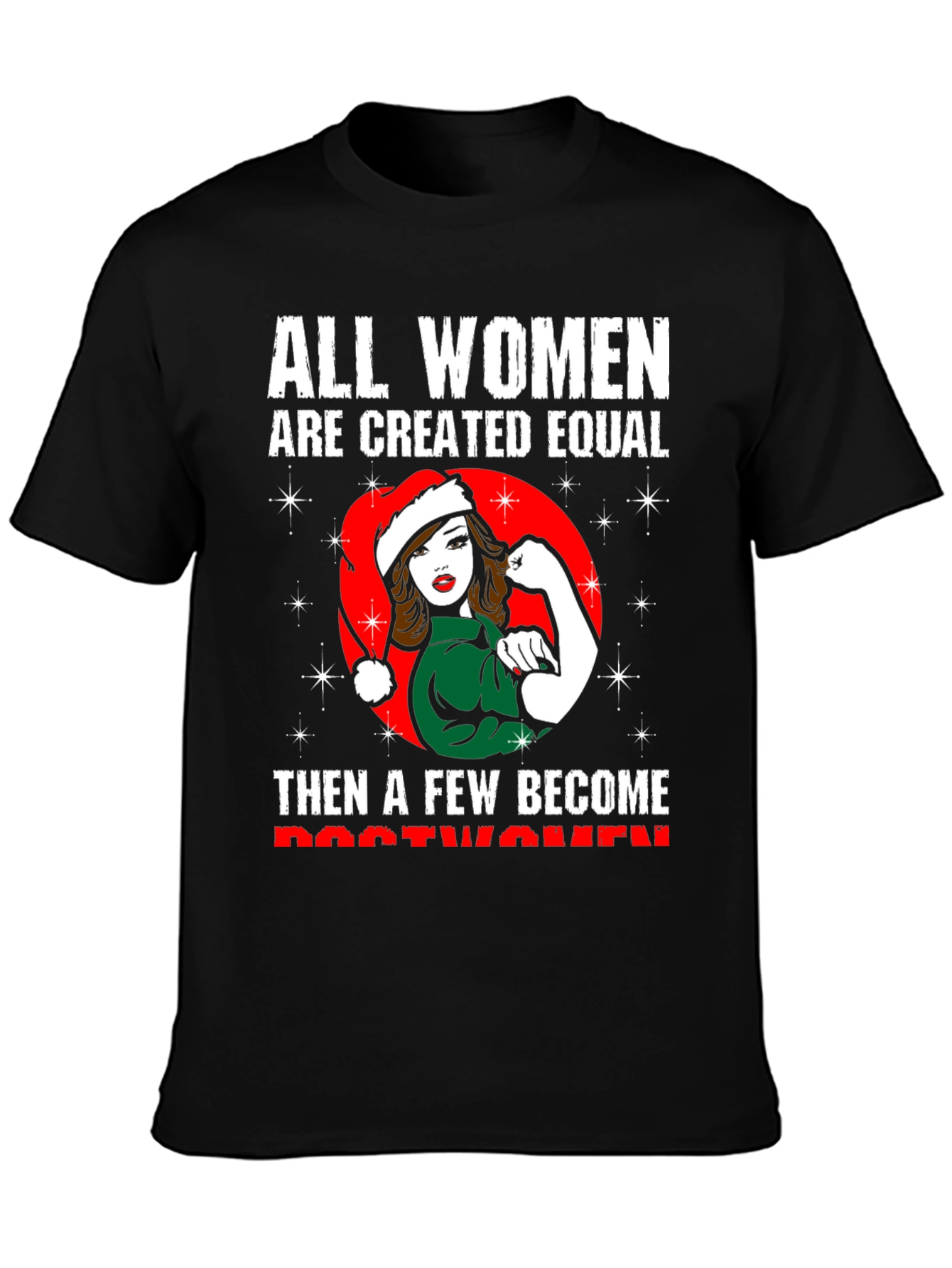 Black All Women Are Created Equal T-Shirt view 3