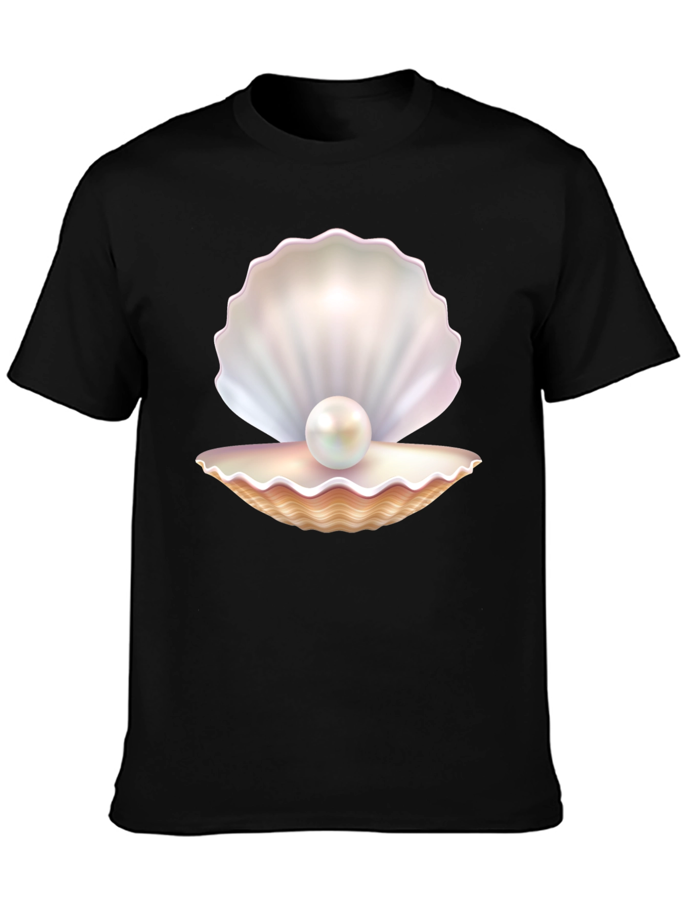 Black Pearl Oyster Graphic Tee - Black Cotton Blend view 3