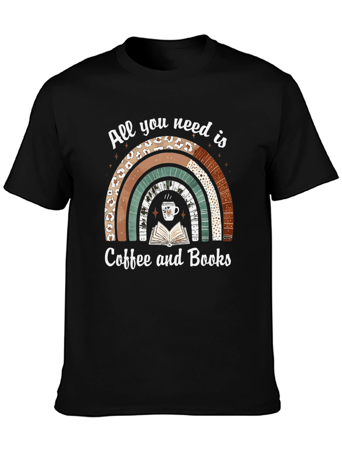 Black Coffee and Books T-Shirt - All You Need Is view 3