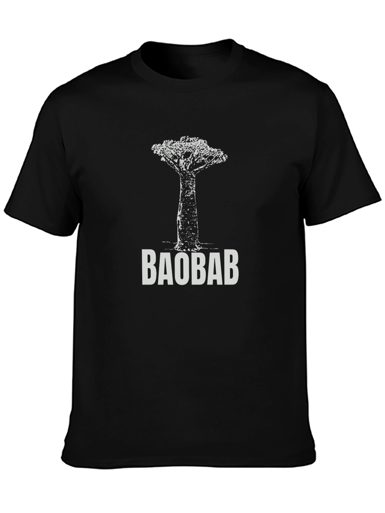 Black Baobab Tree Graphic T-Shirt - Men's Black Tee view 3