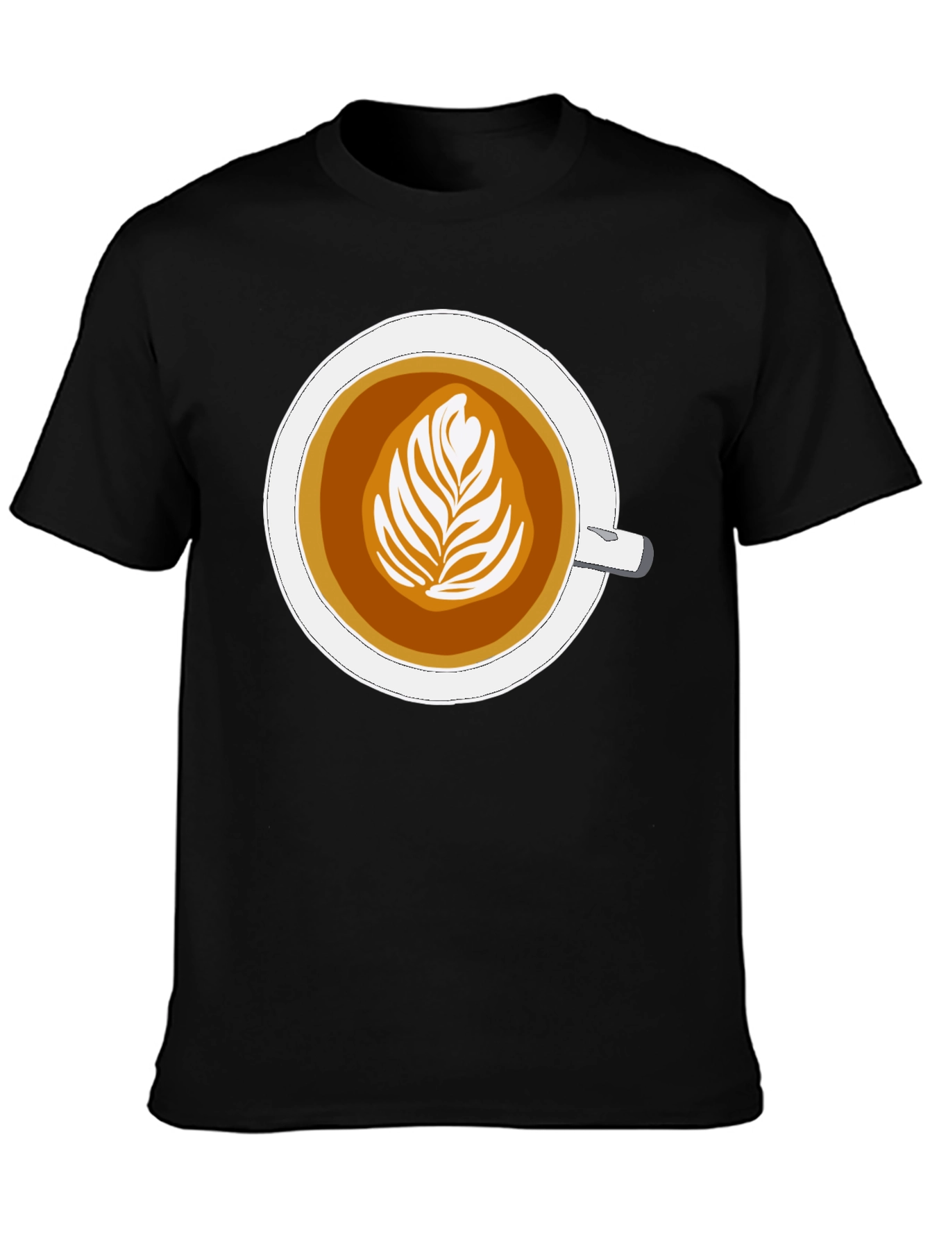 Black Latte Art Graphic Tee - Coffee Lover's Style view 3