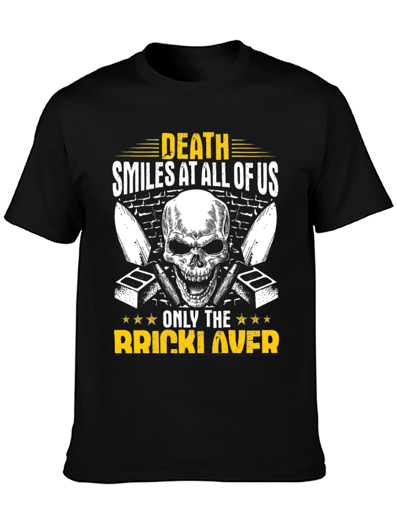 Black Death Smiles Brick Layer T-Shirt view 3