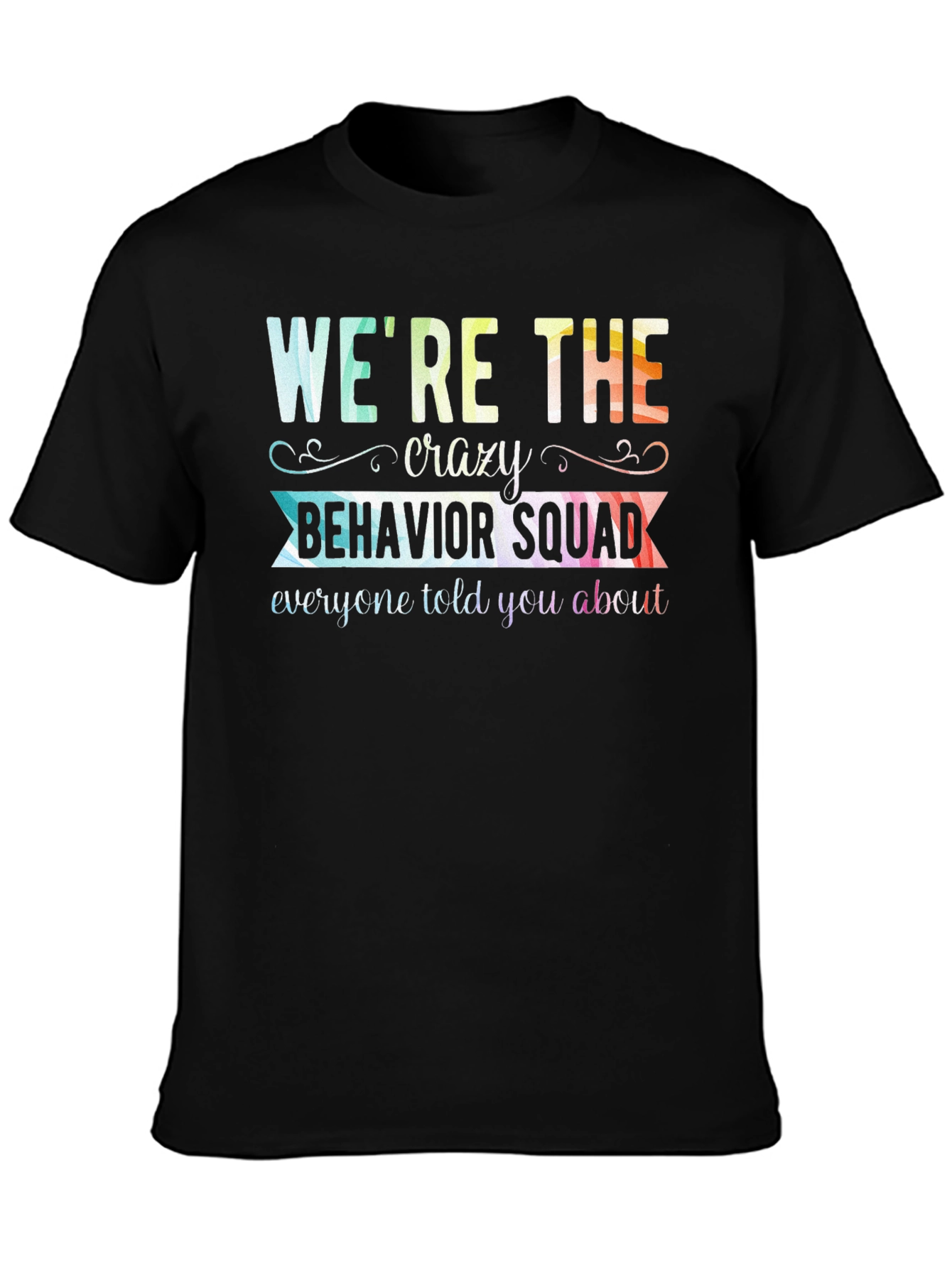 Black Crazy Behavior Squad Graphic T-Shirt view 3