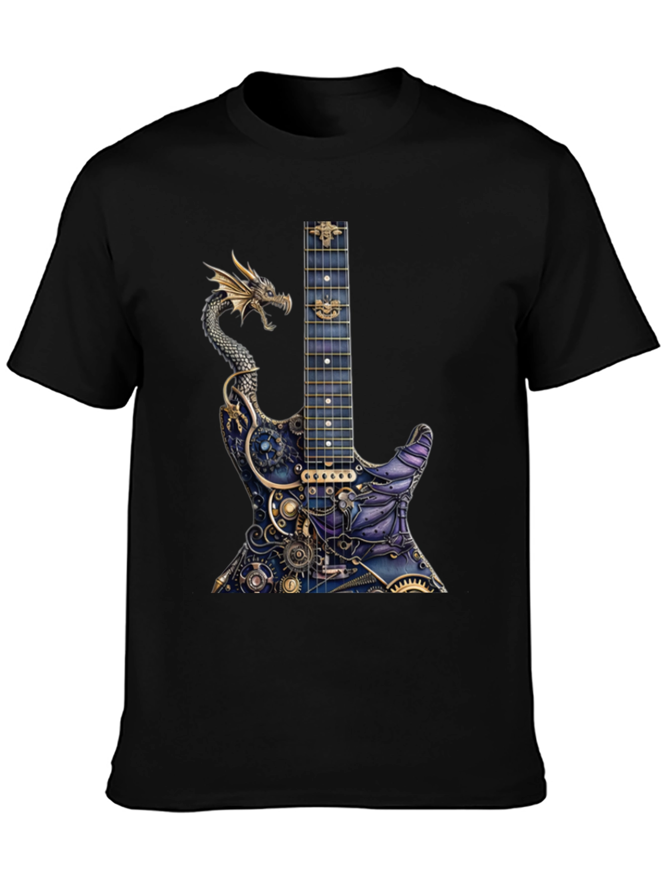 Black Dragon Gear Guitar Graphic Tee - Black view 3