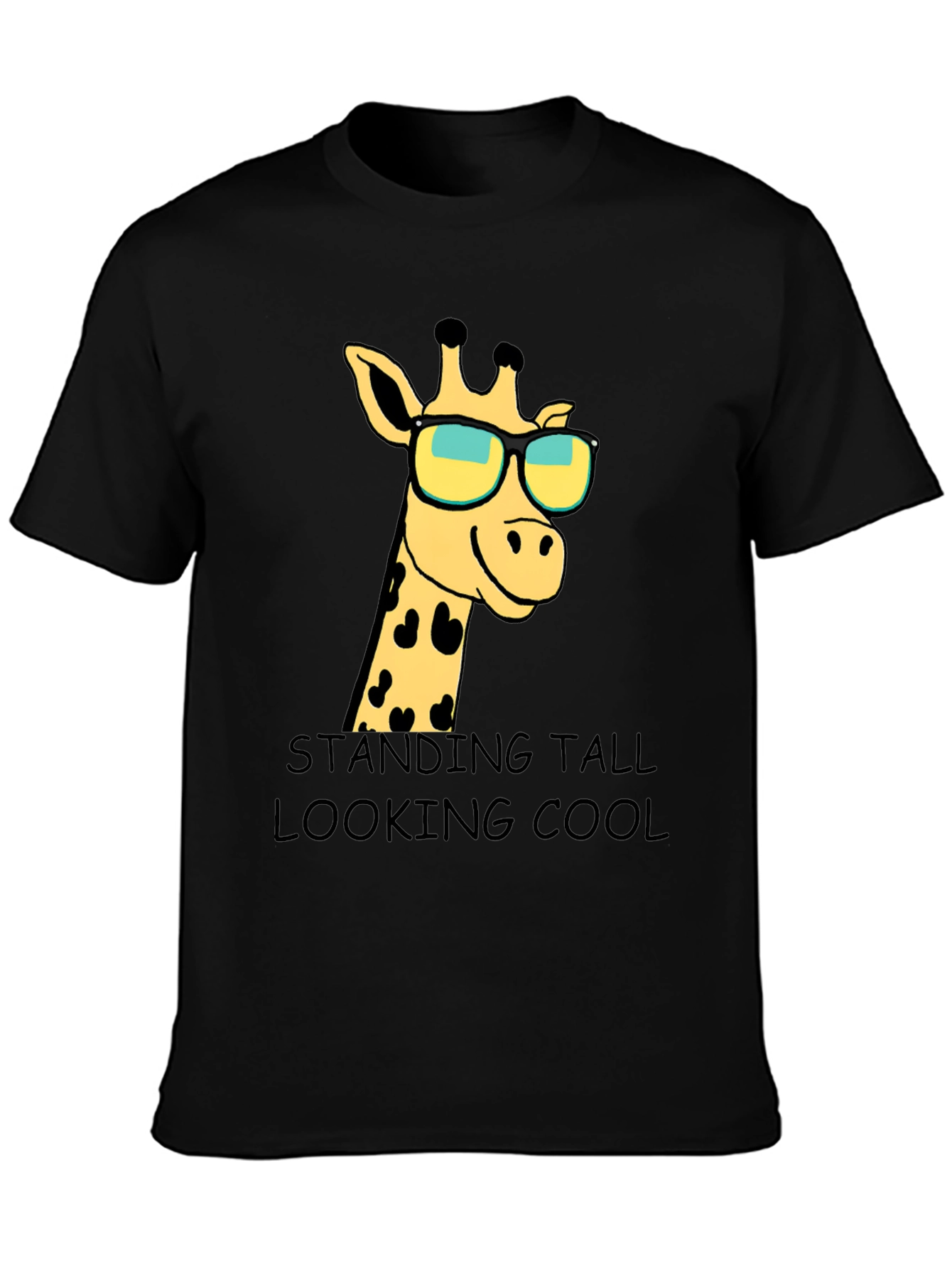 Black Giraffe Sunglasses Graphic T-Shirt: Standing Tall Looking Cool view 3