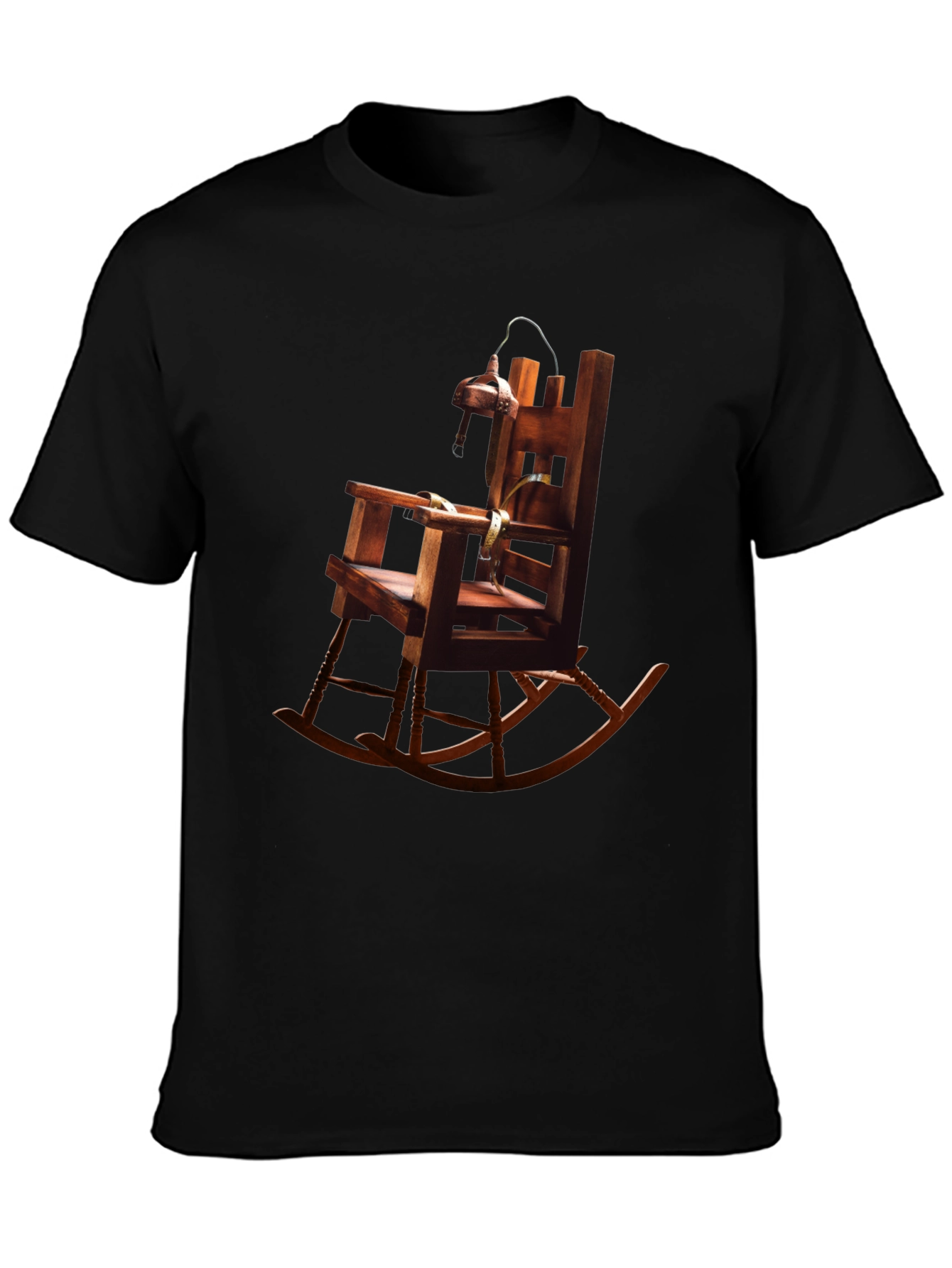 Black Electric Chair Graphic Tee view 3