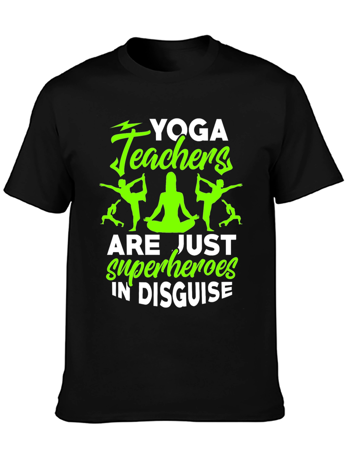 Black Yoga Teacher Superhero Graphic Tee view 3