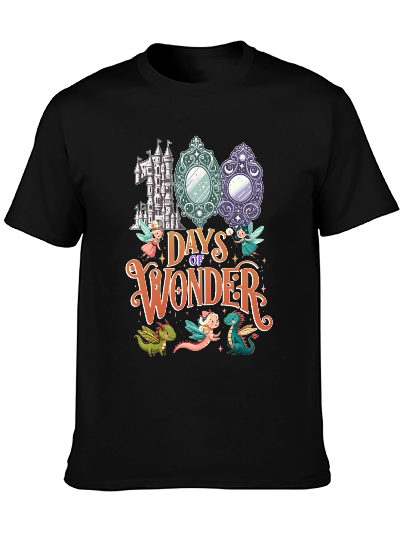 Black 100 Days of Wonder Black T-Shirt view 3