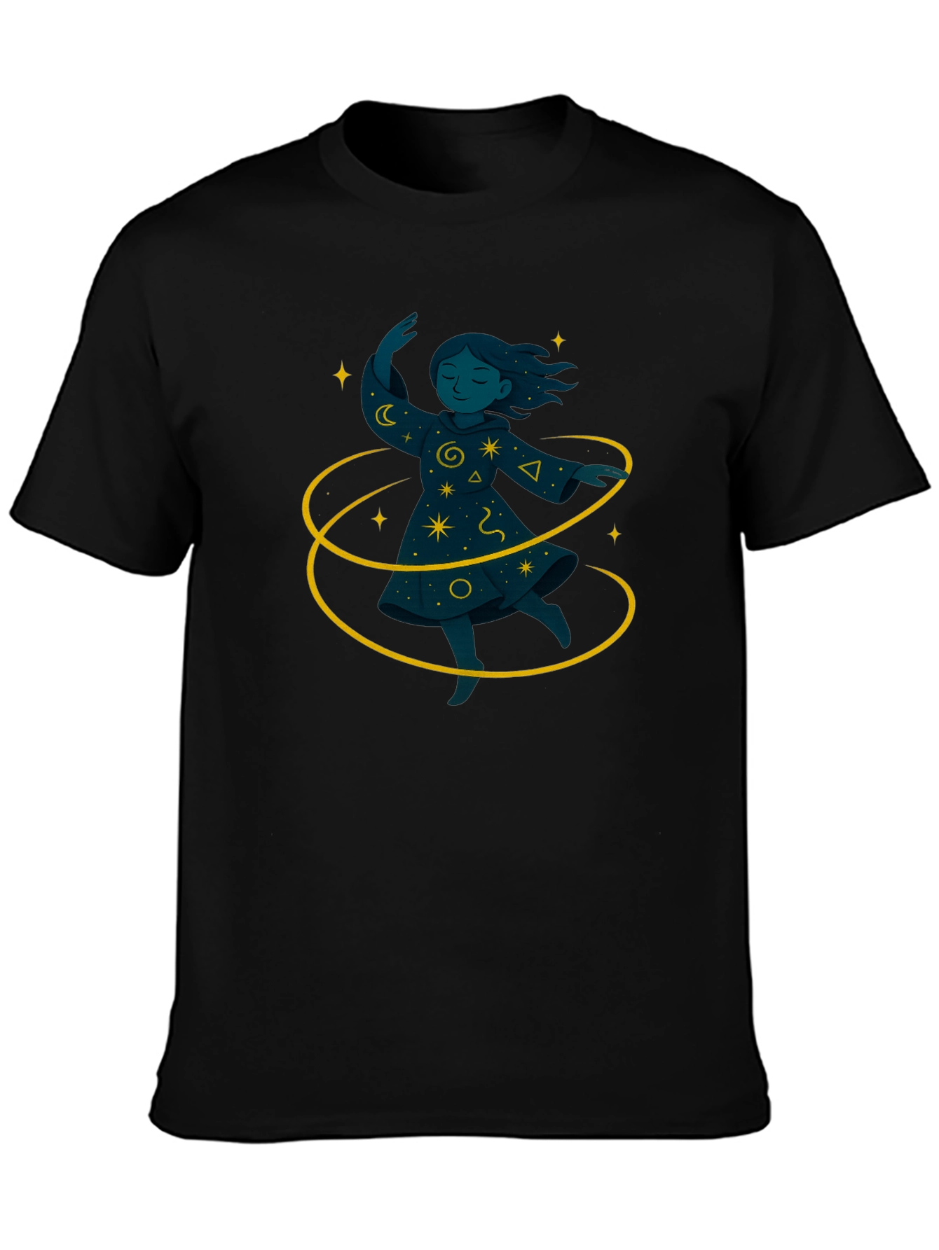 Black Magical Girl Graphic Black T-Shirt view 3