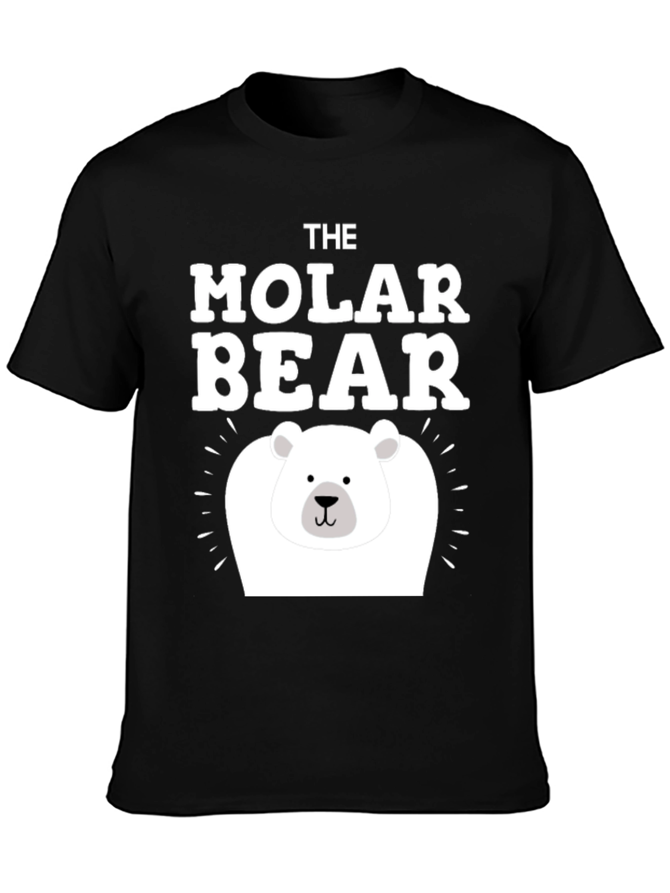 Black The Molar Bear Graphic T-Shirt - Cute Funny Tee view 3