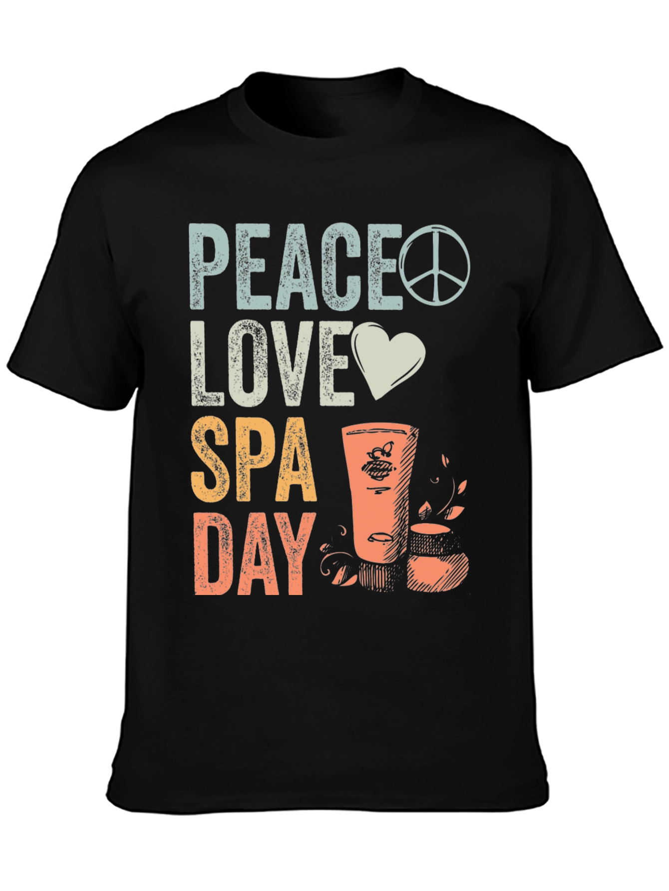 Black Peace Love Spa Day Graphic Tee view 3
