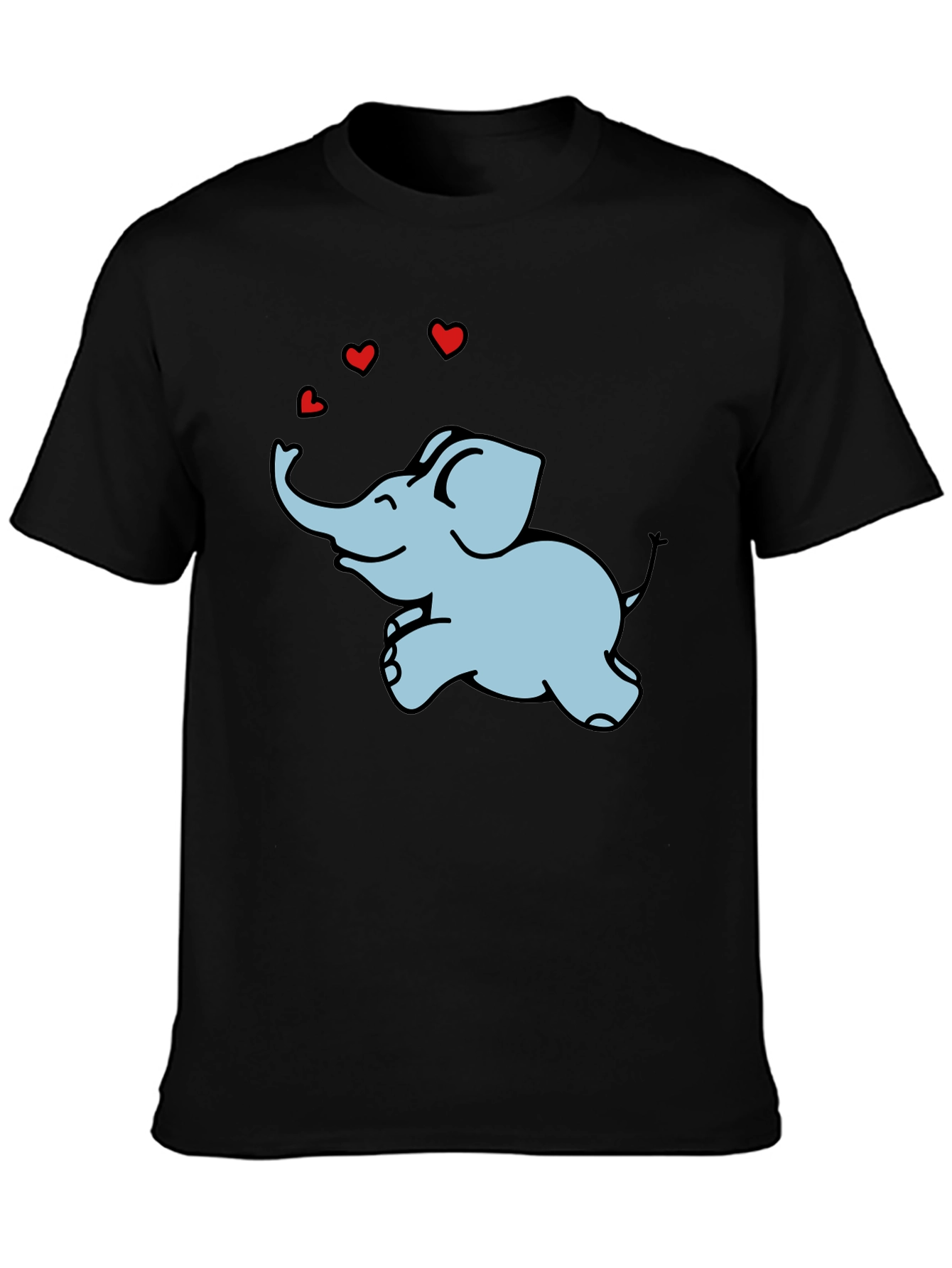 Black Elephant Love Graphic Tee - Unisex Comfort Fit view 3