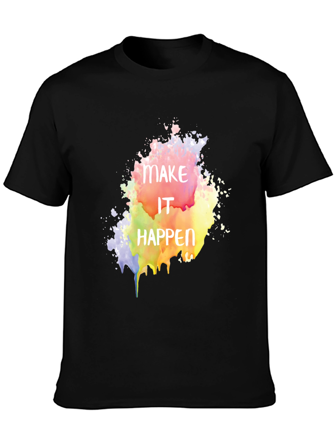 Black Make It Happen Graphic Tee - Black Cotton Blend view 3