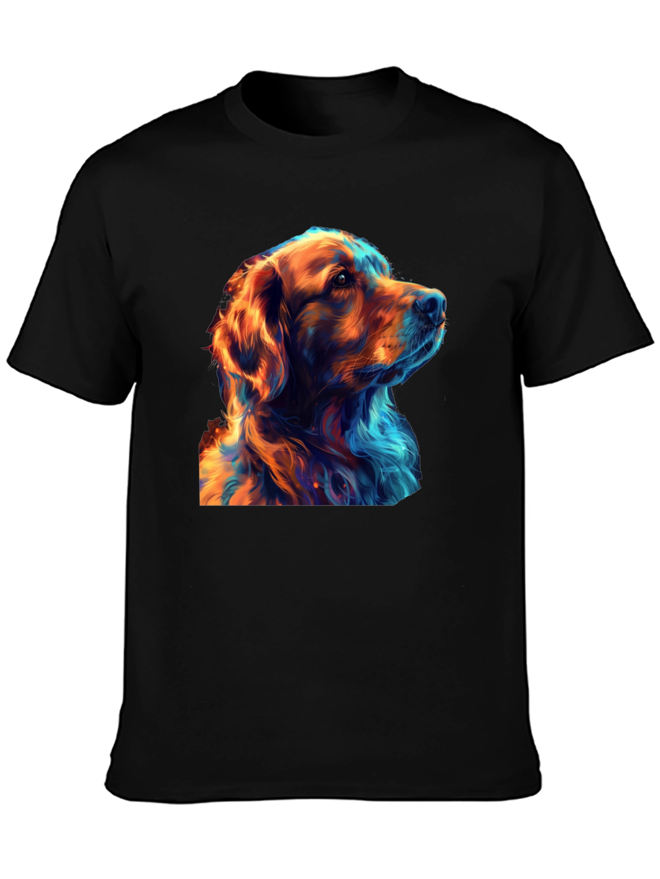 Cool Dog Art Graphic Black T-Shirt - 3