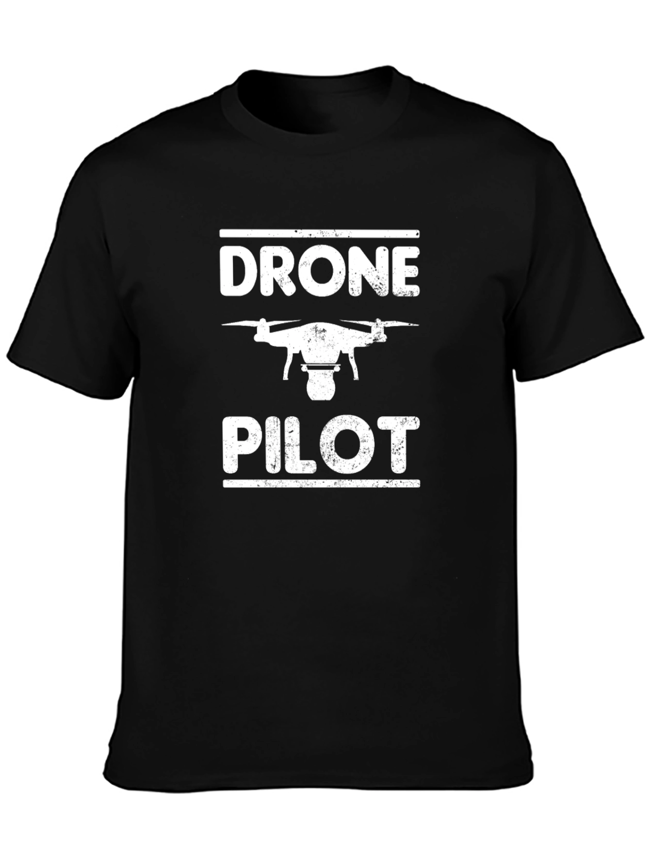 Black Drone Pilot Graphic Tee - Black Cotton T-Shirt view 3