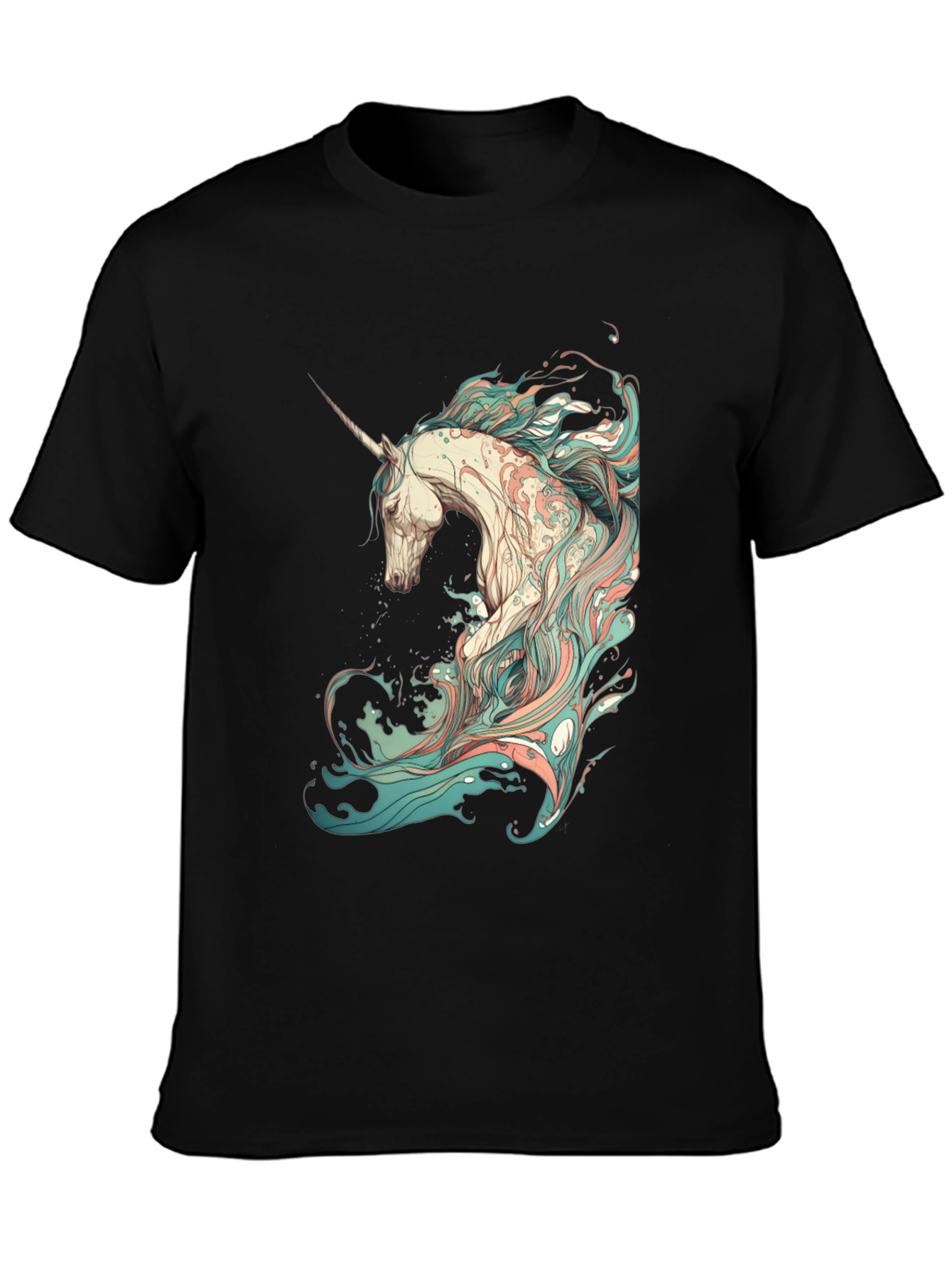 Black Unicorn Graphic Black T-Shirt - Unique Design view 3