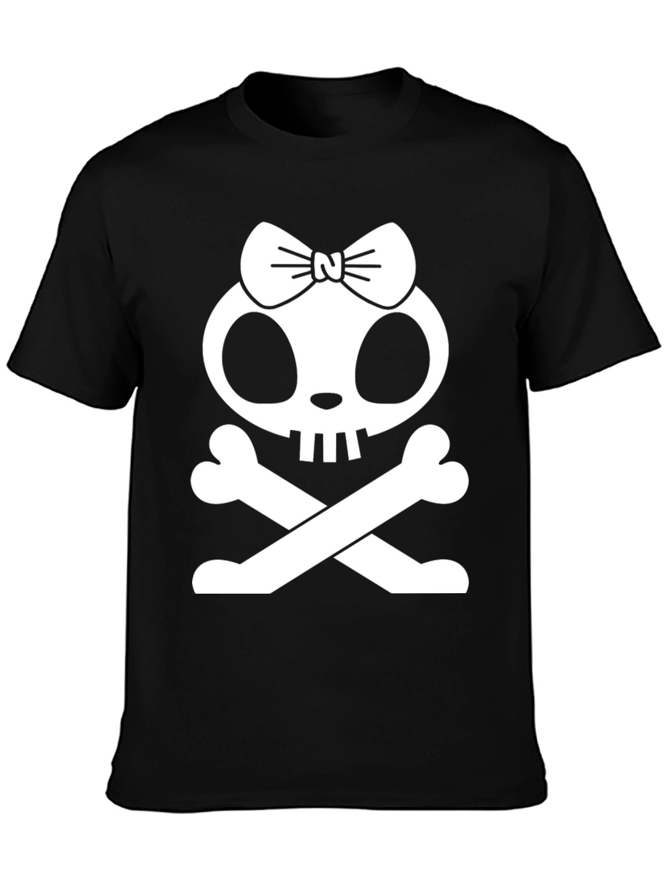 Black Skull & Crossbones Bow T-Shirt view 3