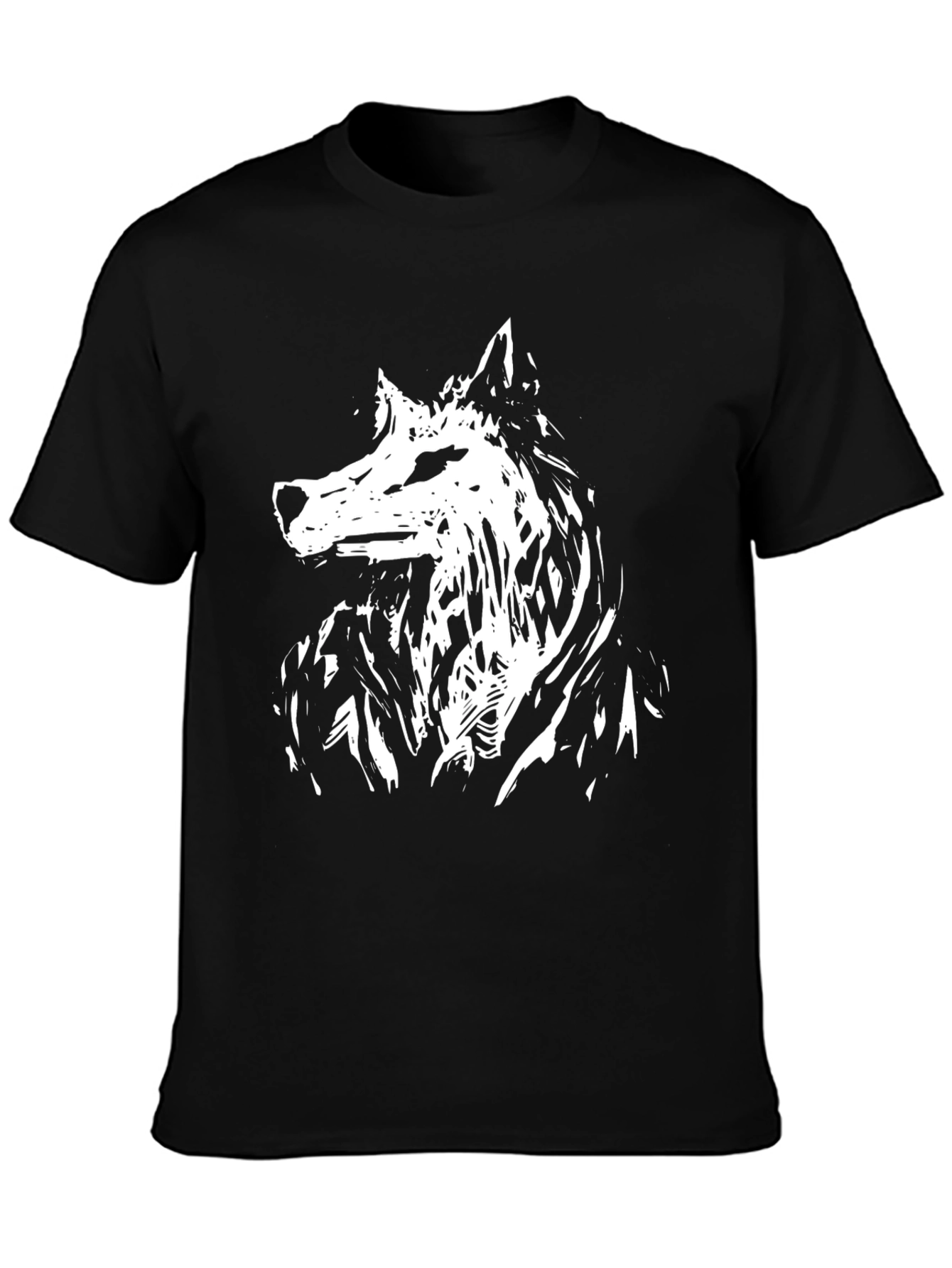 Black Black Wolf Graphic Tee - Stylish Animal Print Shirt view 3