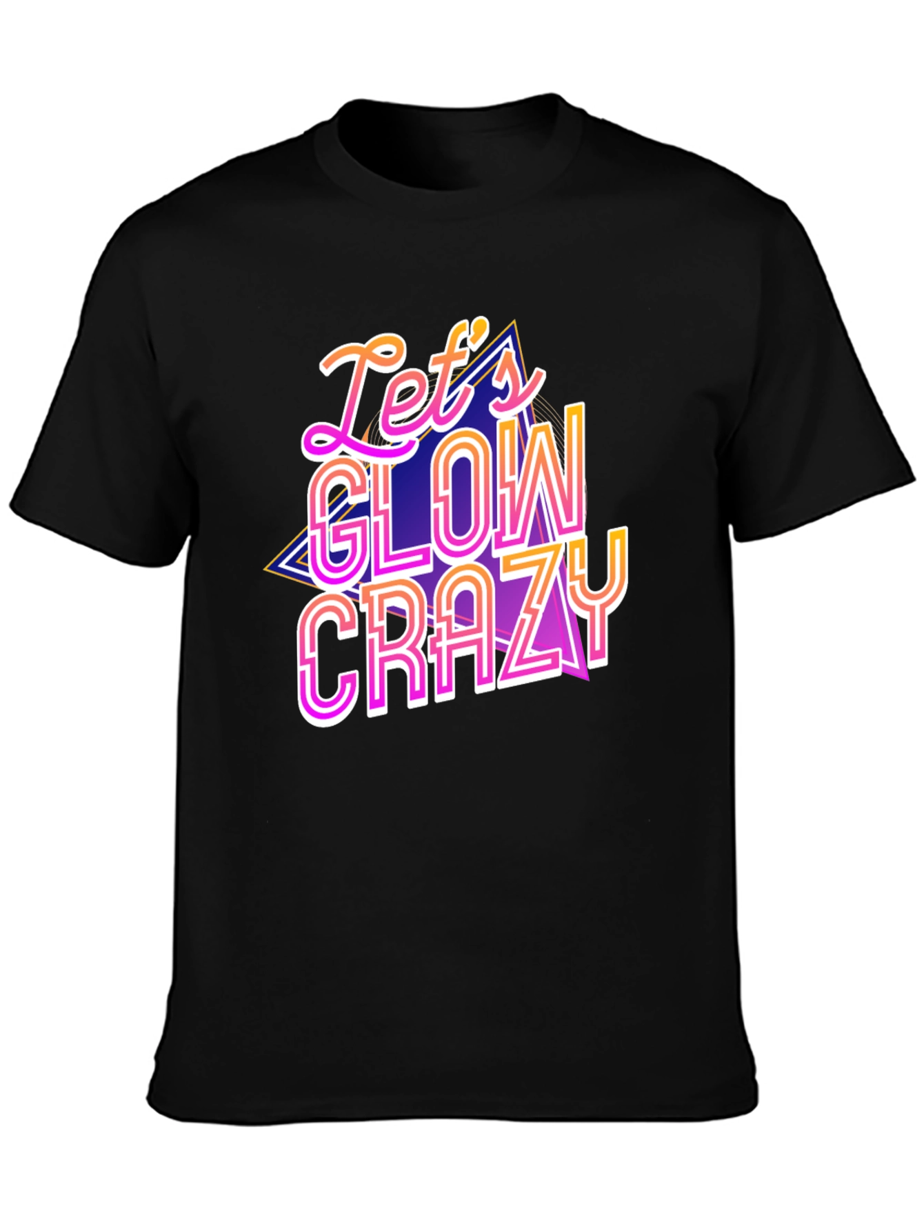 Black Let's Glow Crazy Graphic Tee - Party Shirt view 3