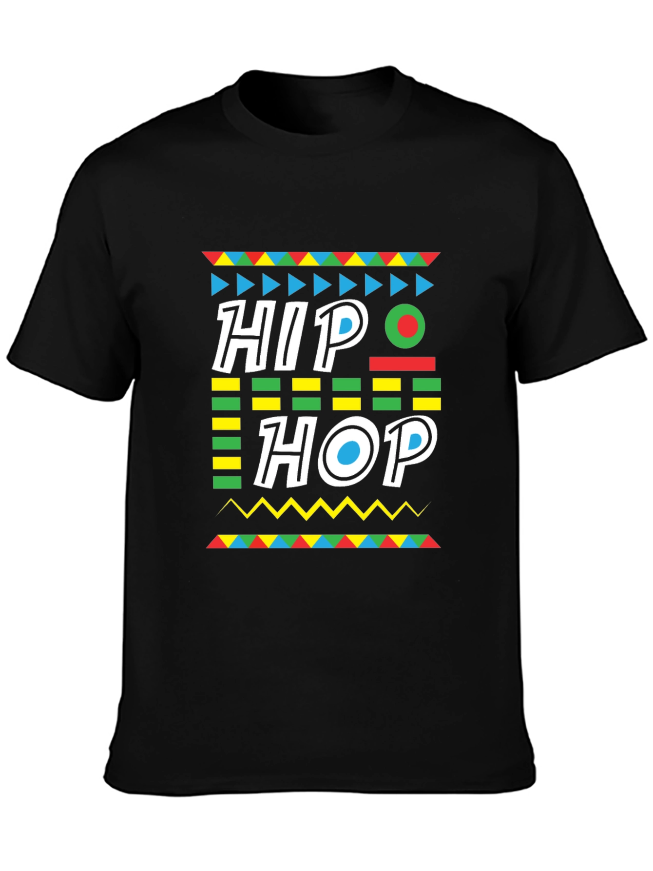 Black Hip Hop Graphic Print Black T-Shirt view 3