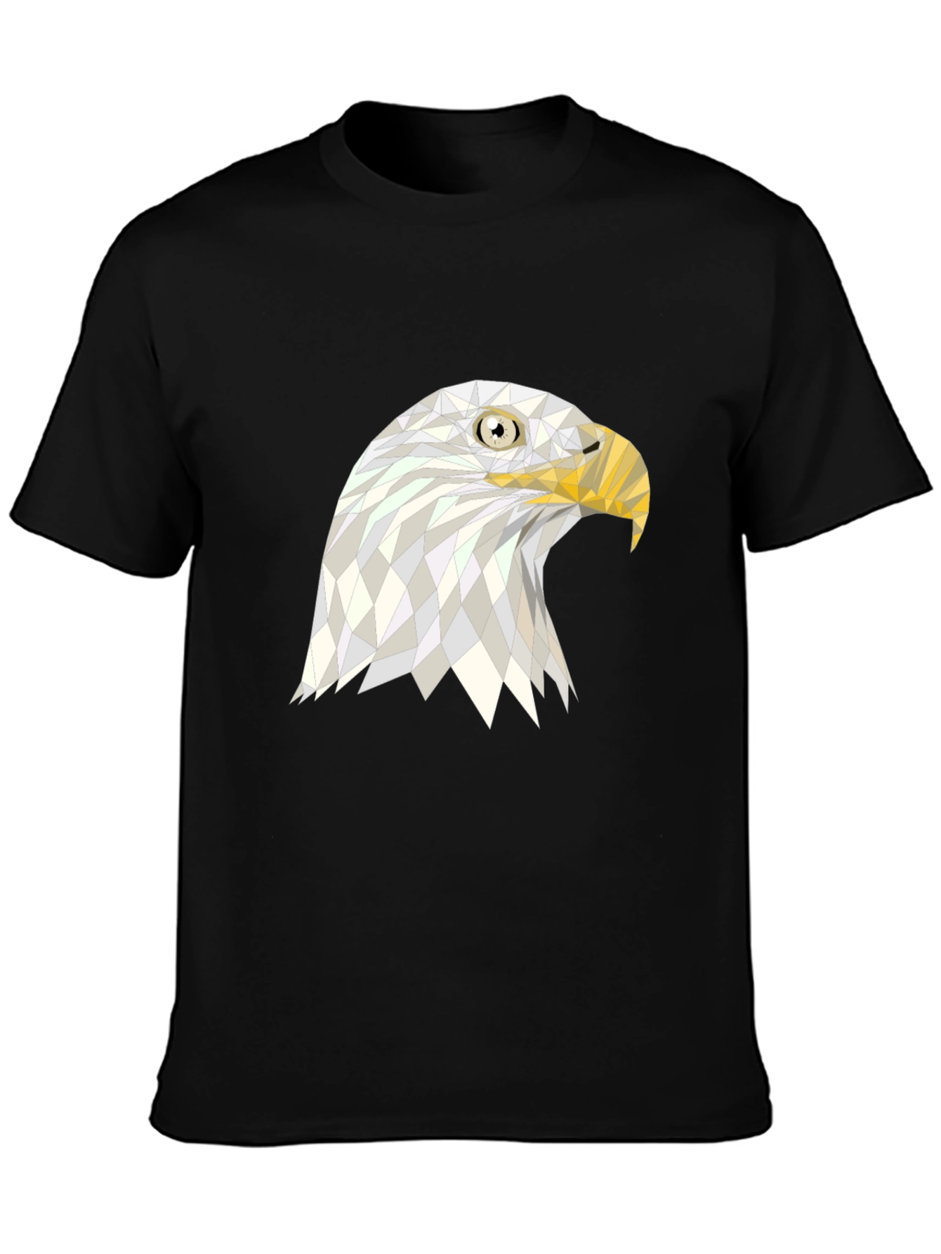 Black Geometric Eagle Graphic Black T-Shirt view 3