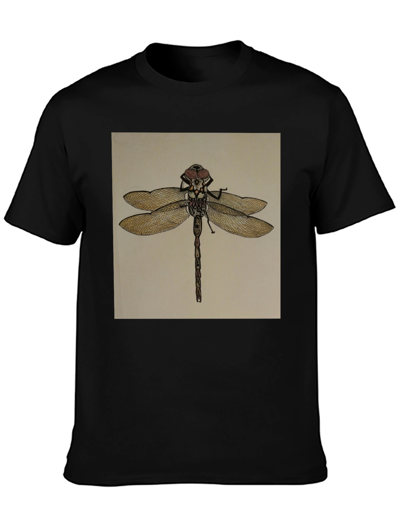 Black Dragonfly Graphic Tee - Unique Insect Design view 3