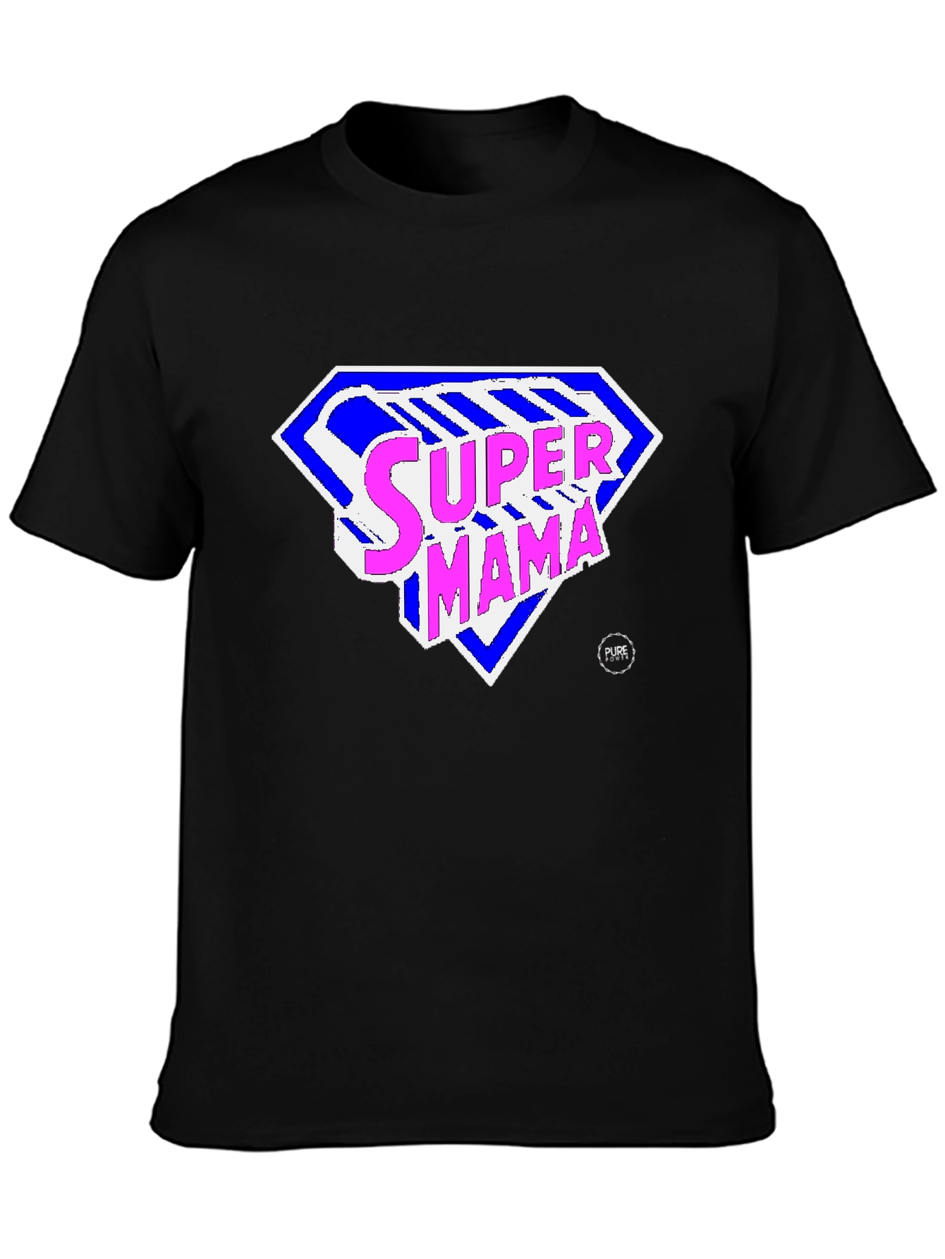 Black Super Mama Graphic Tee - Black T-Shirt for Moms view 3