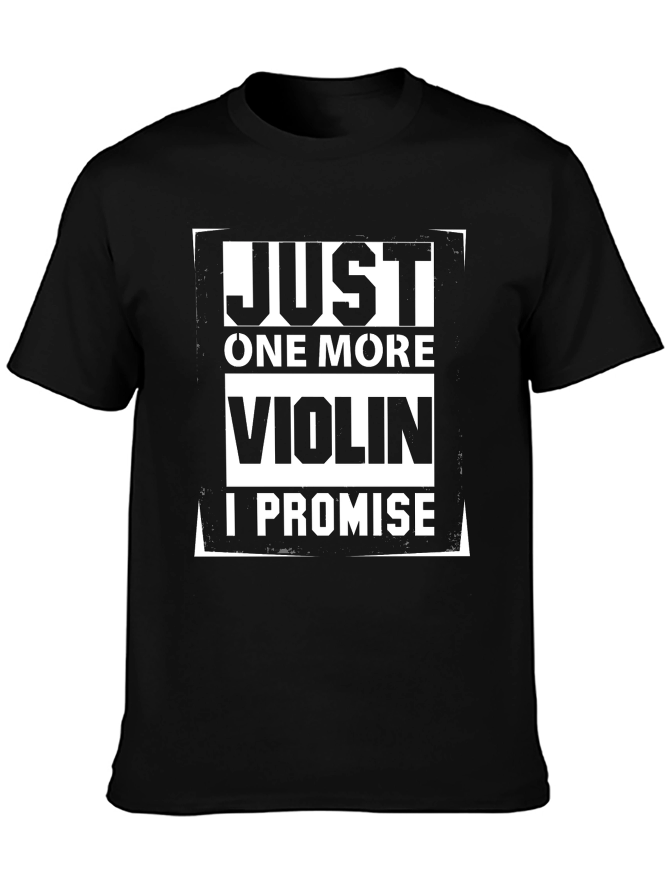 Black Just One More Violin I Promise T-Shirt view 3