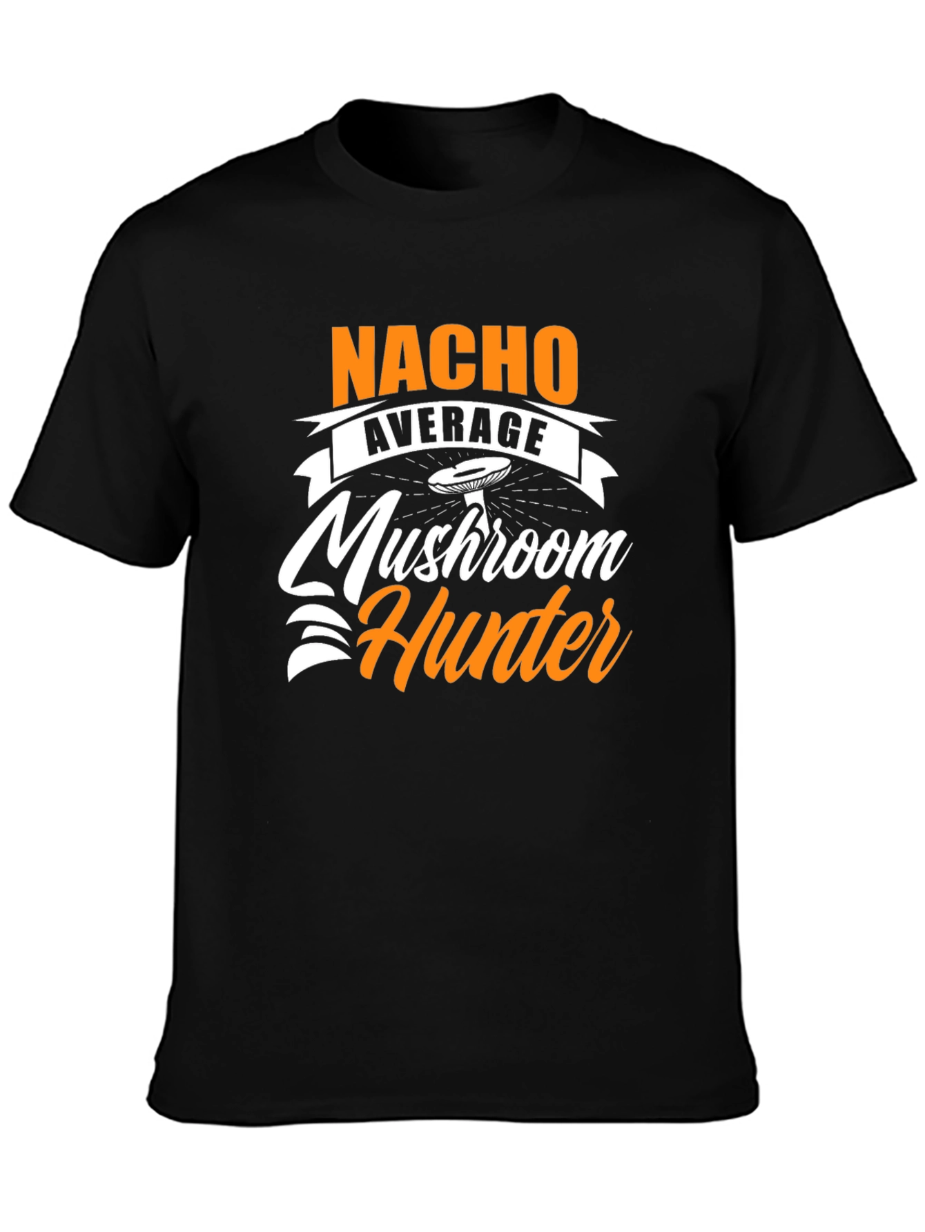 Black Nacho Average Mushroom Hunter Black T-Shirt view 3
