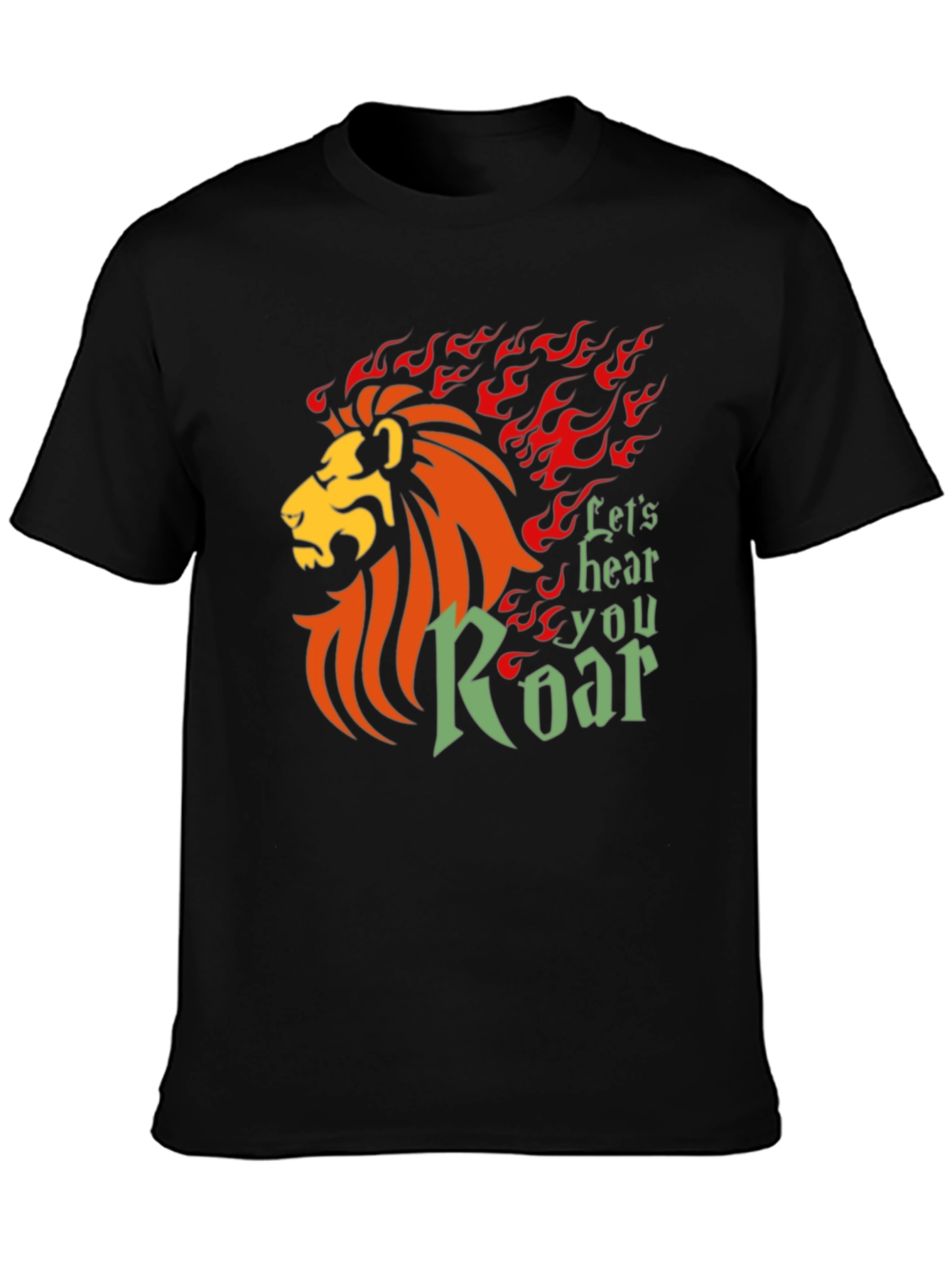 Black Lion Roar Graphic Tee - Bold Statement Shirt view 3