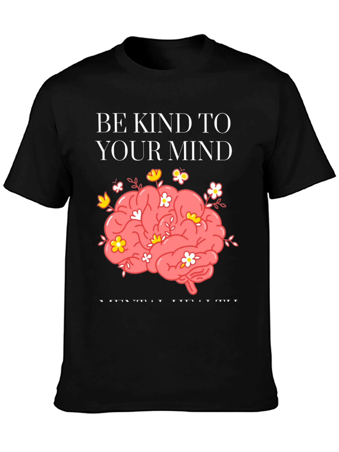Black Be Kind To Your Mind Graphic Tee view 3