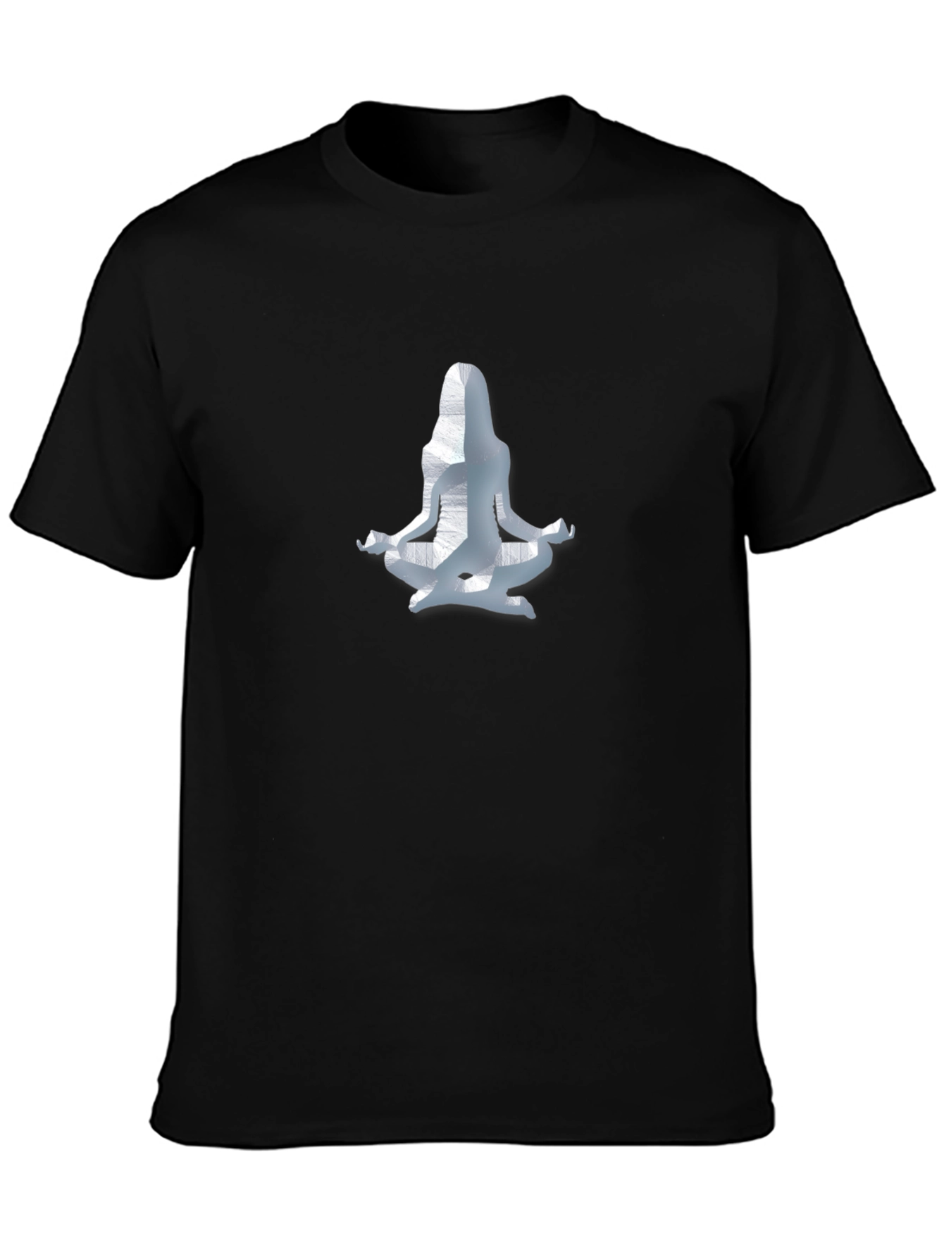 Black Yoga Meditation Graphic Tee - Black view 3