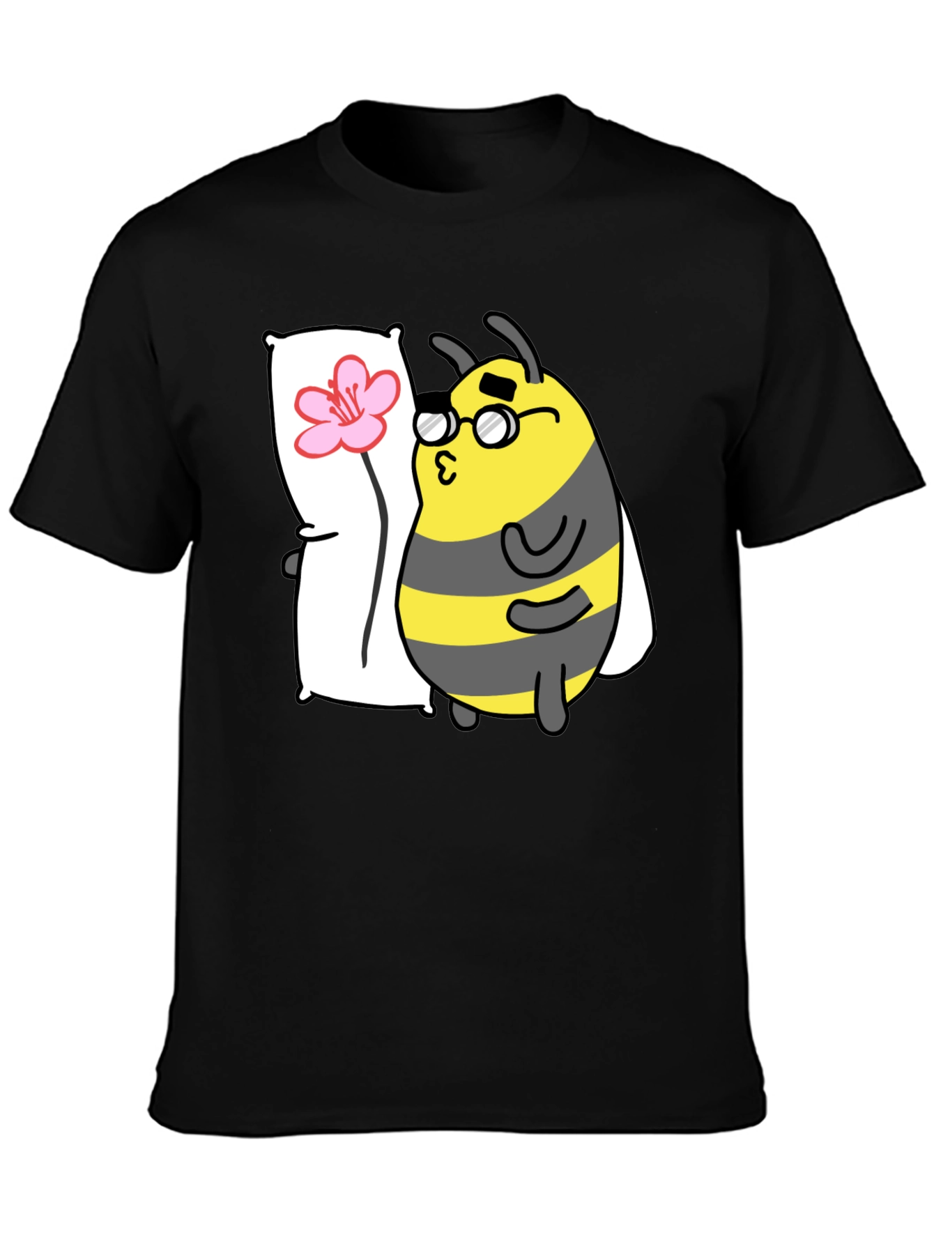 Black Bee with Pillow T-Shirt view 3