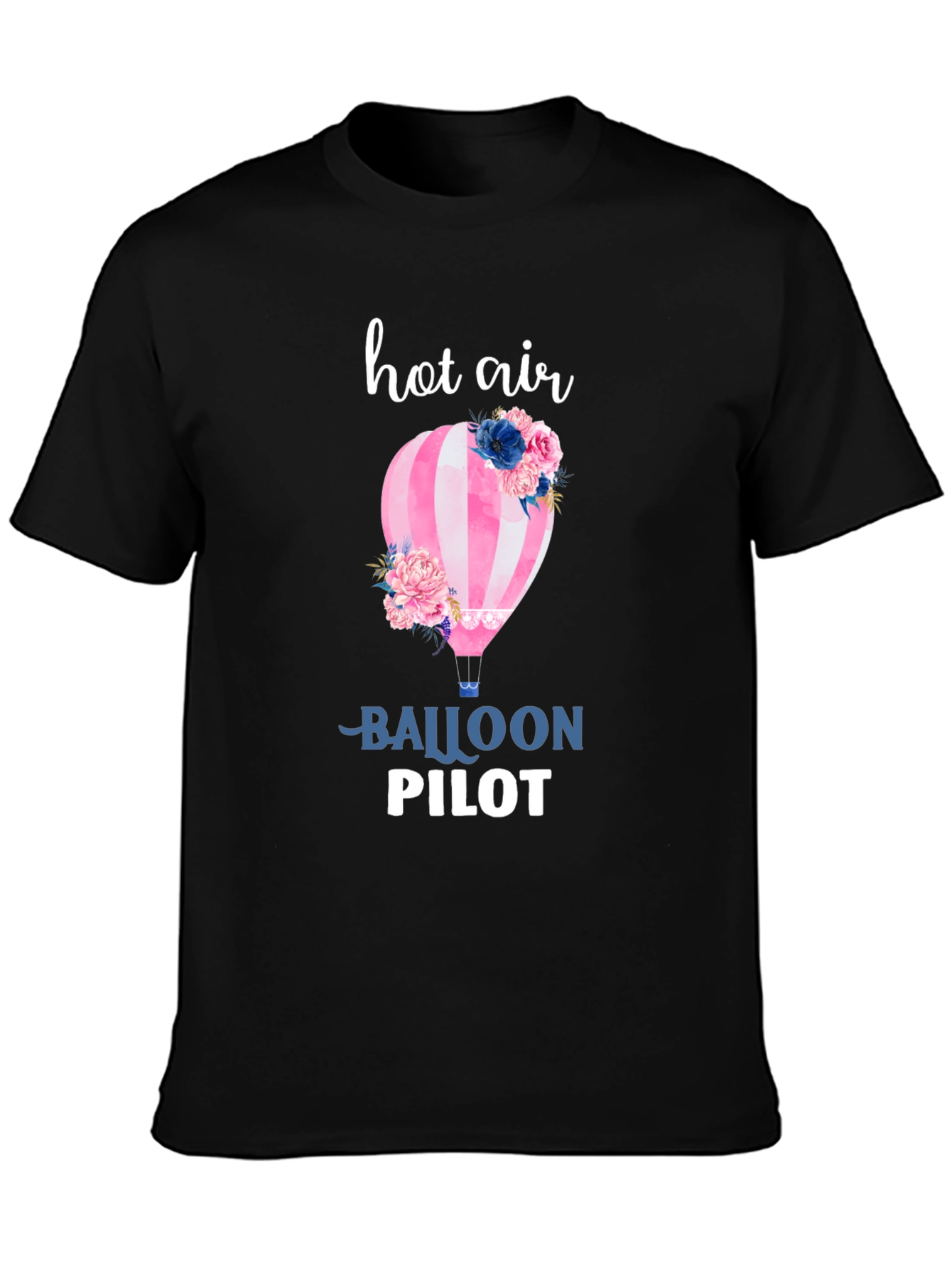 Black Hot Air Balloon Pilot Graphic Tee - Stylish Comfort view 3