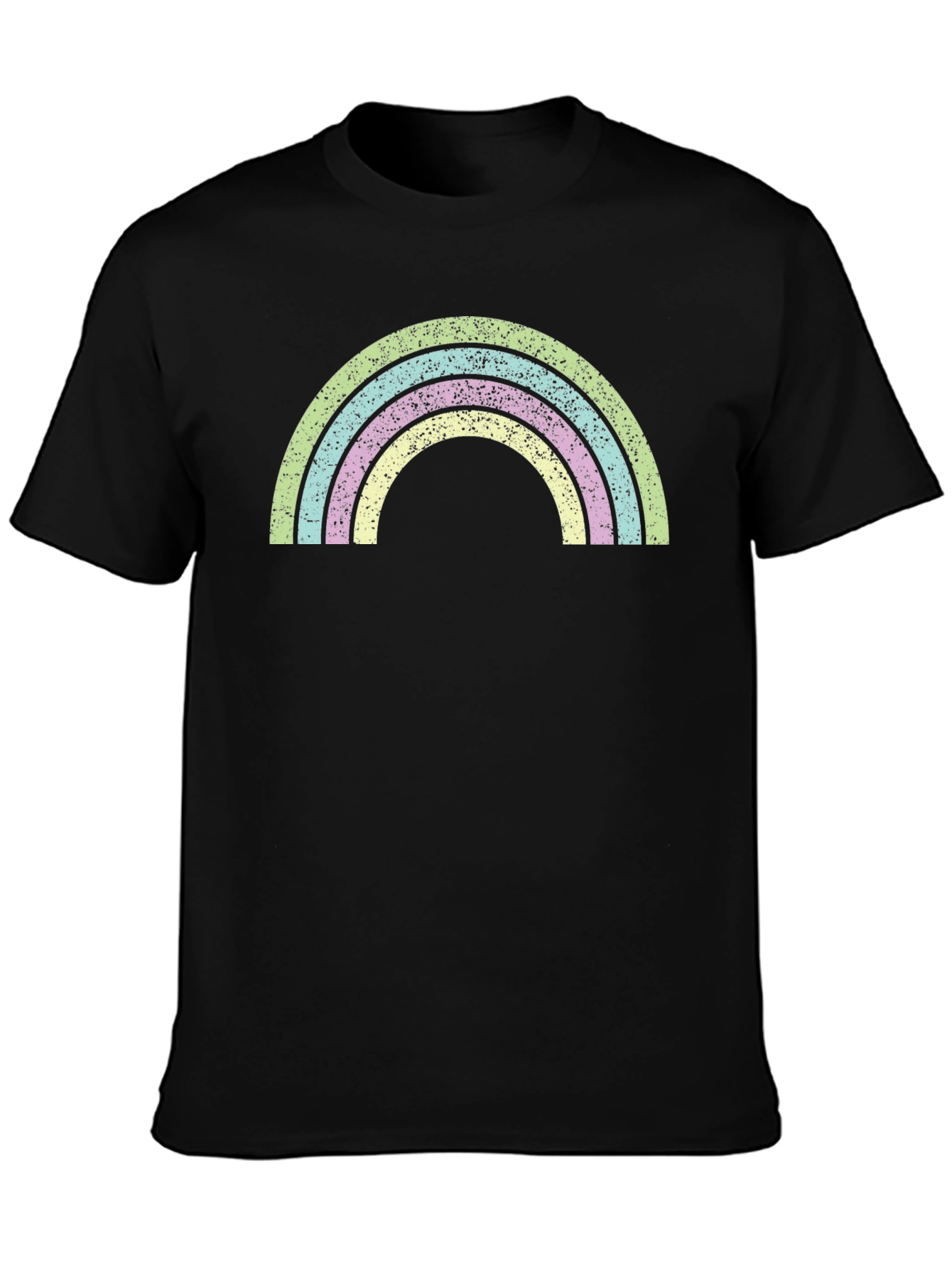 Black Retro Rainbow Graphic T-Shirt - Soft Cotton Blend view 3