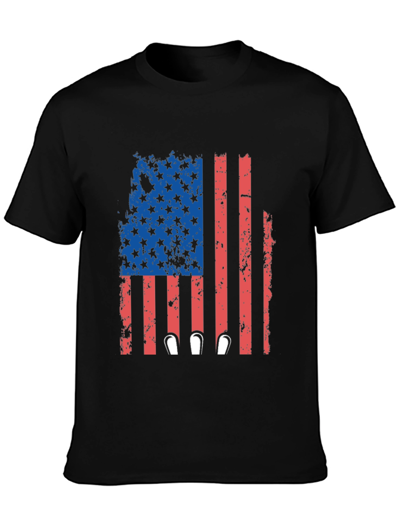 Black Patriotic Flag Bowling T-Shirt view 3