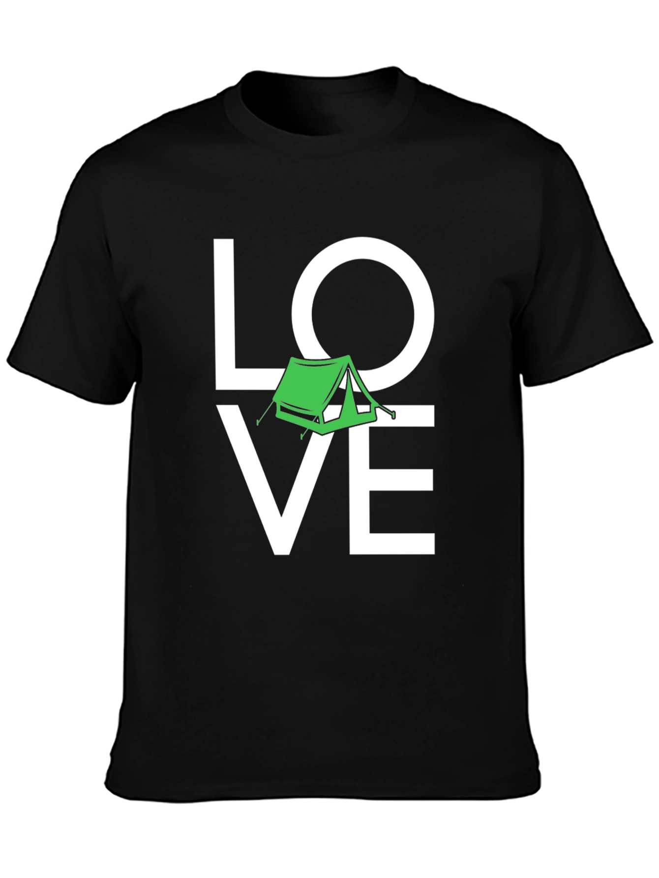 Black Love Camping Black Graphic T-Shirt view 3
