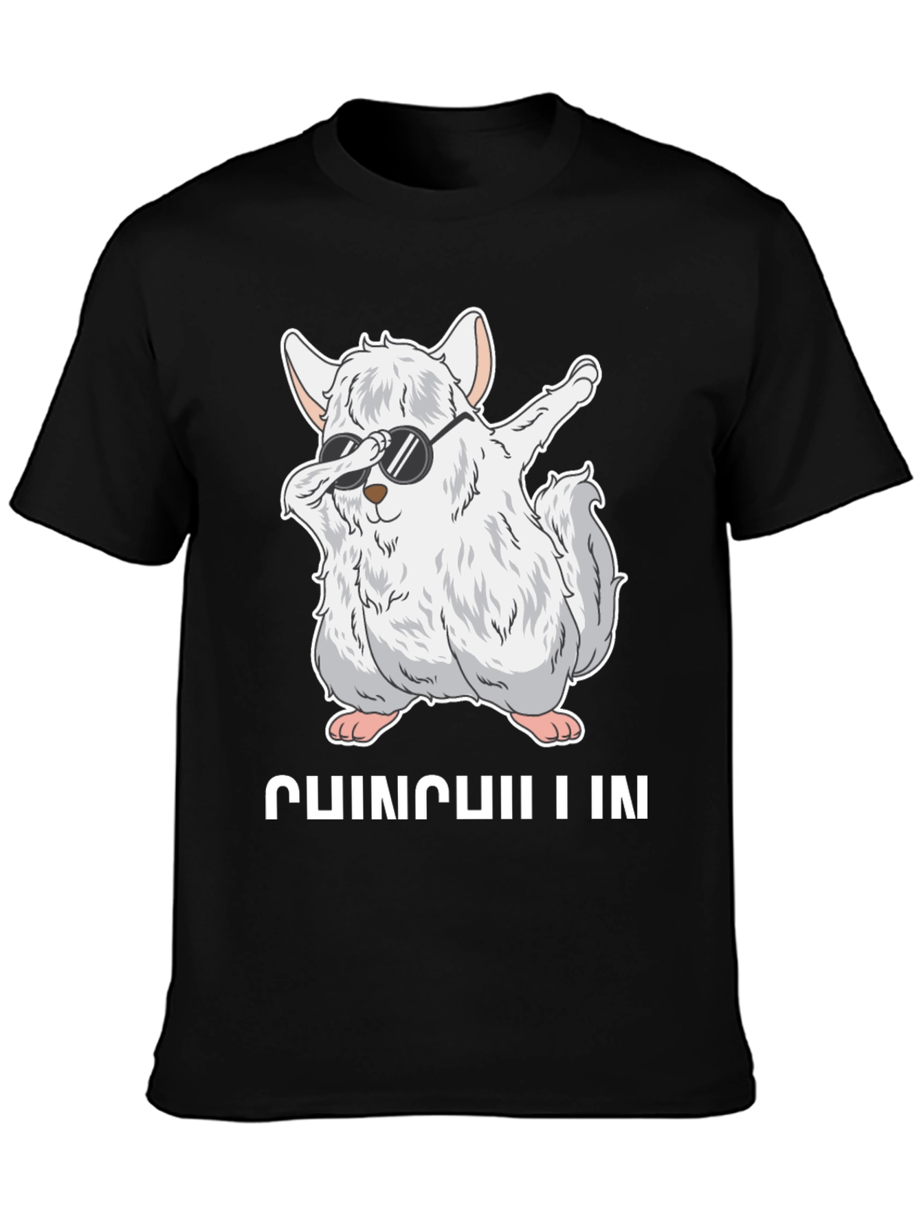 Black Chinchilla Dabbing T-Shirt - Funny Animal Tee view 3