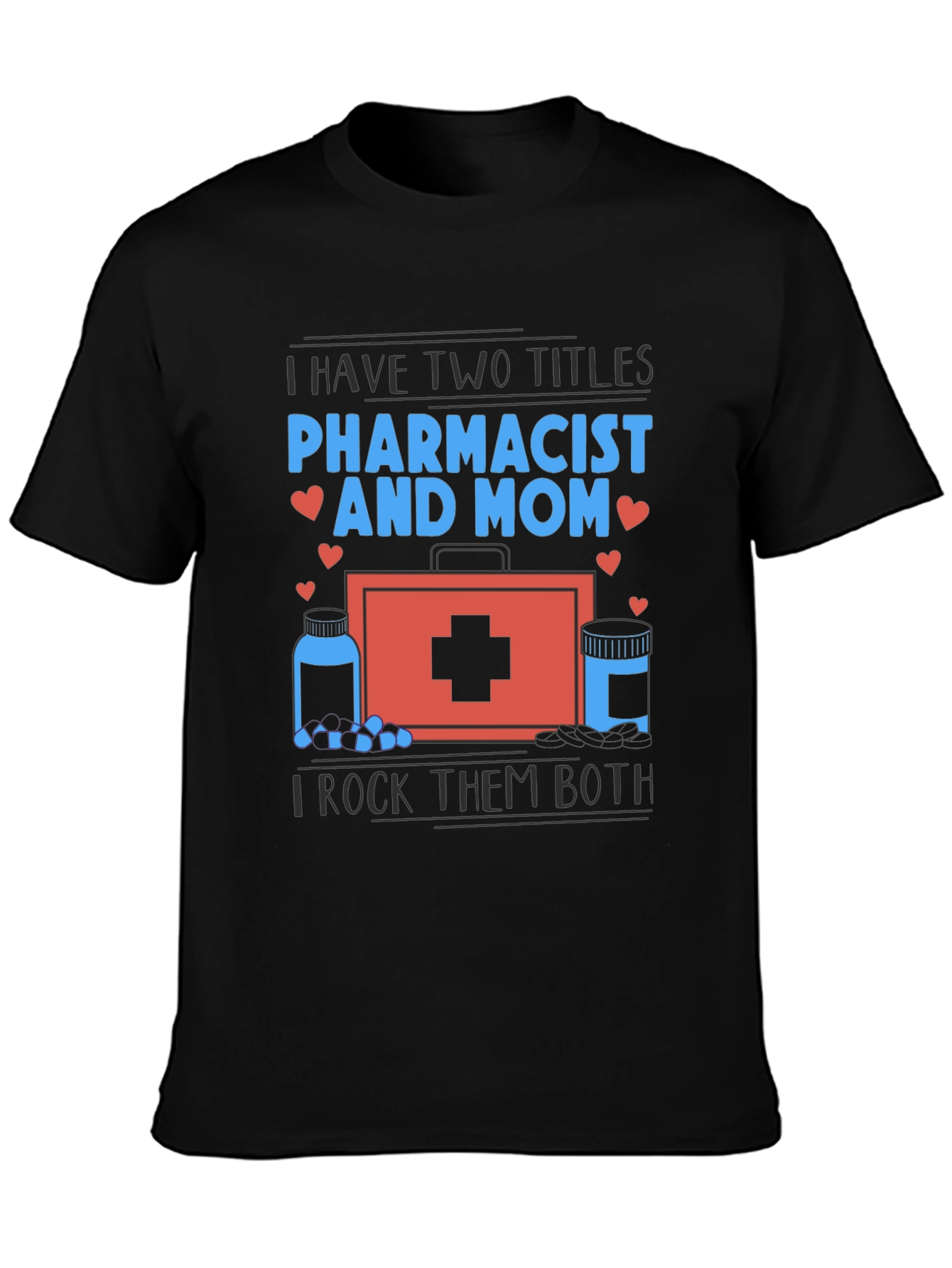 Black Pharmacist Mom T-Shirt - I Rock Them Both view 3