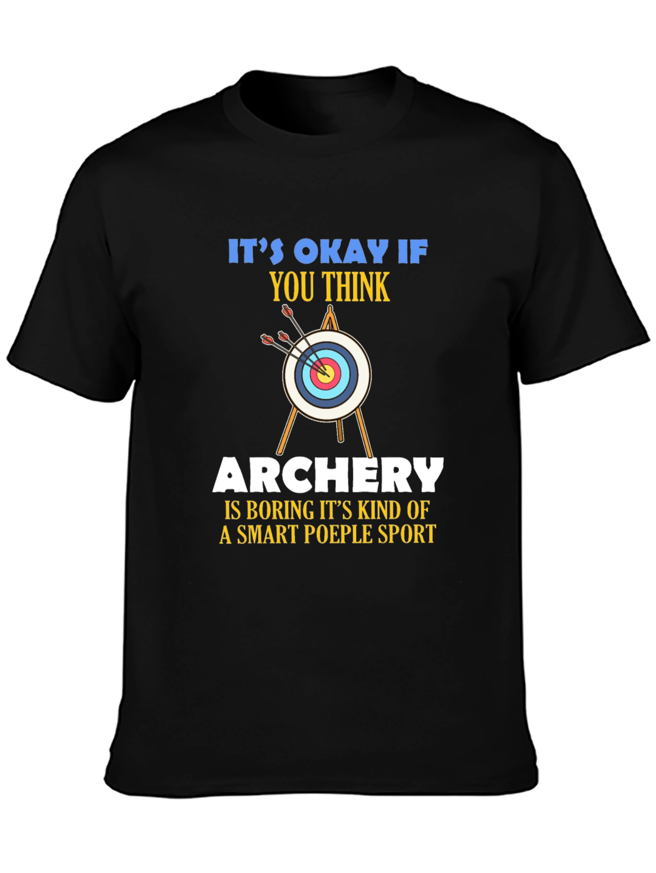 Black Archery Smart People Sport T-Shirt view 3