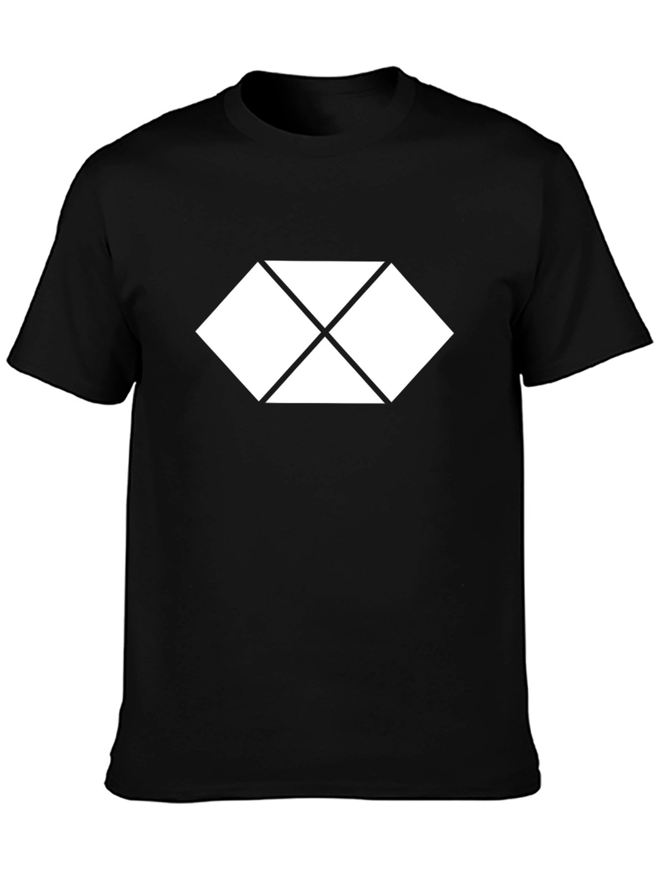 Black Geometric Diamond Graphic Tee - Modern Style view 3