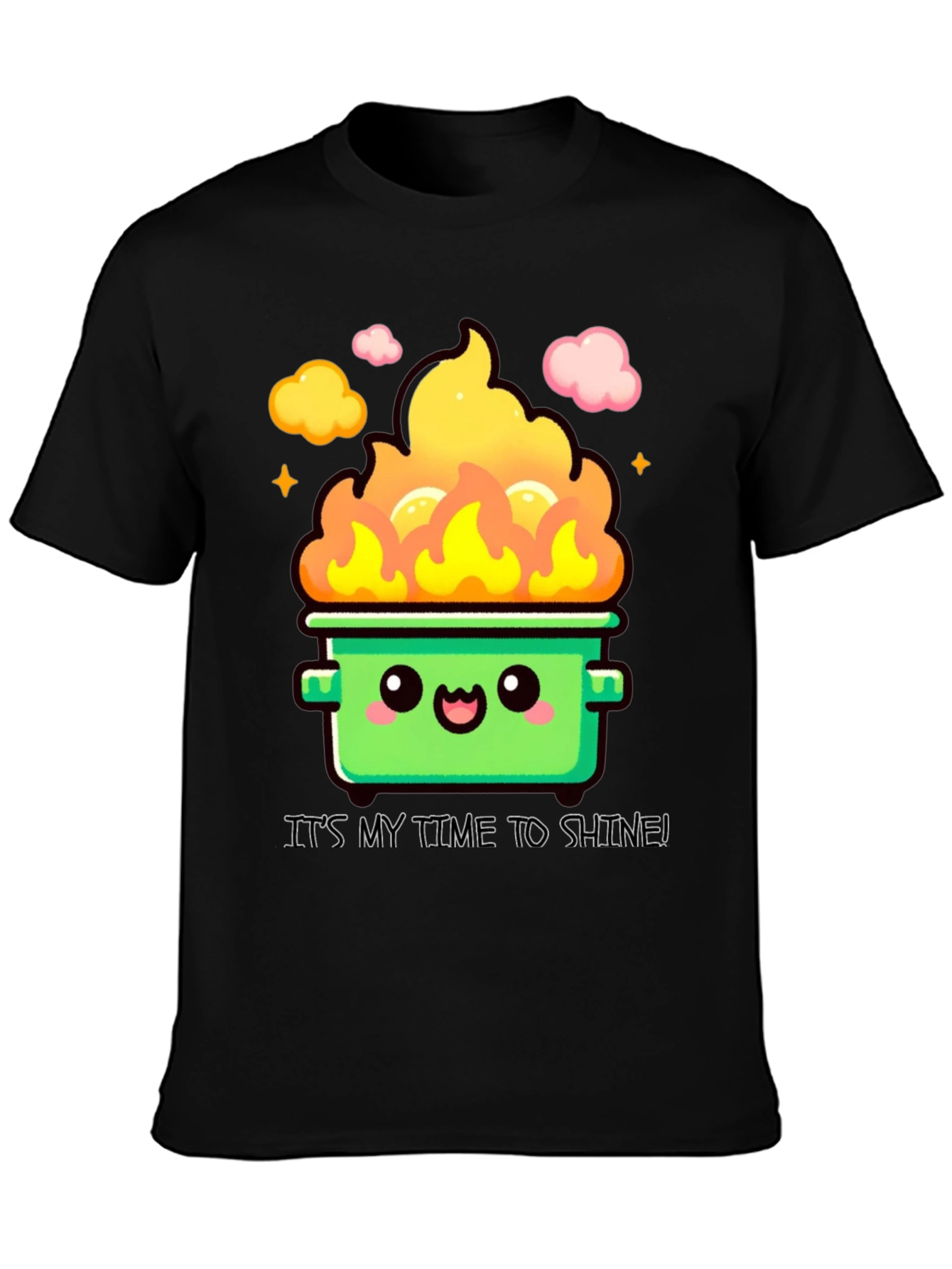 Black Dumpster Fire Time to Shine T-Shirt view 3